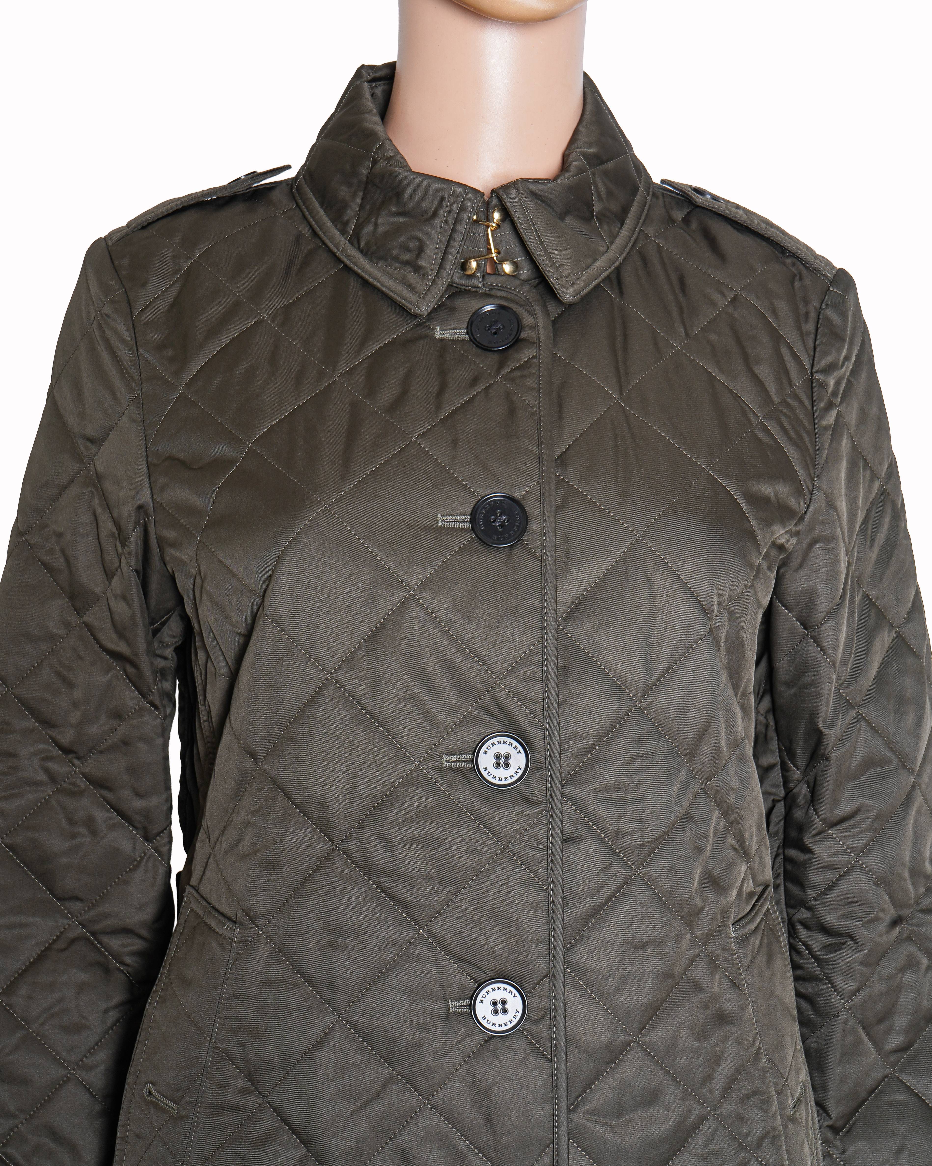 Burberry Olive Green Quilted Jacket