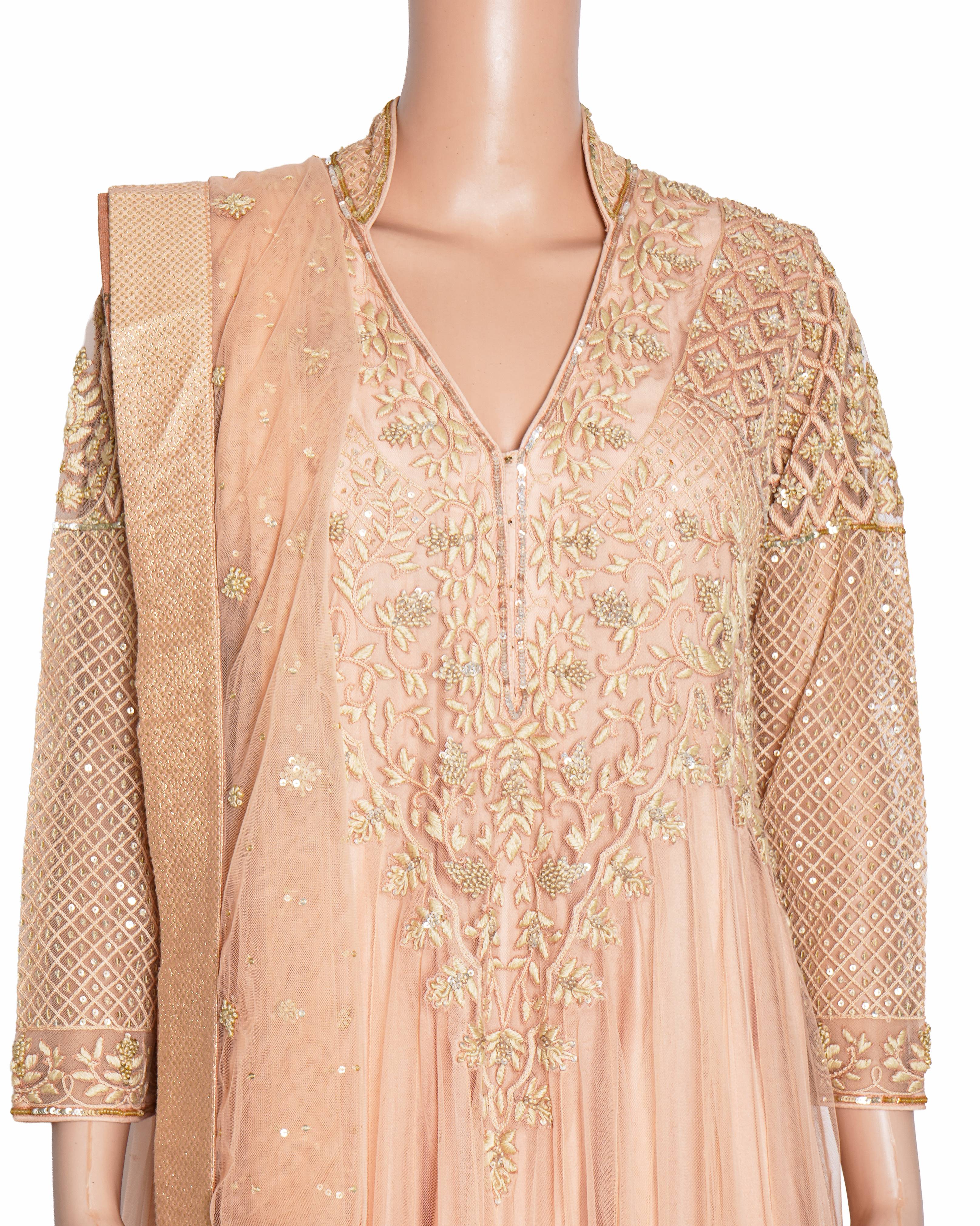 New Ritu Kumar anarkali set in peach-pink