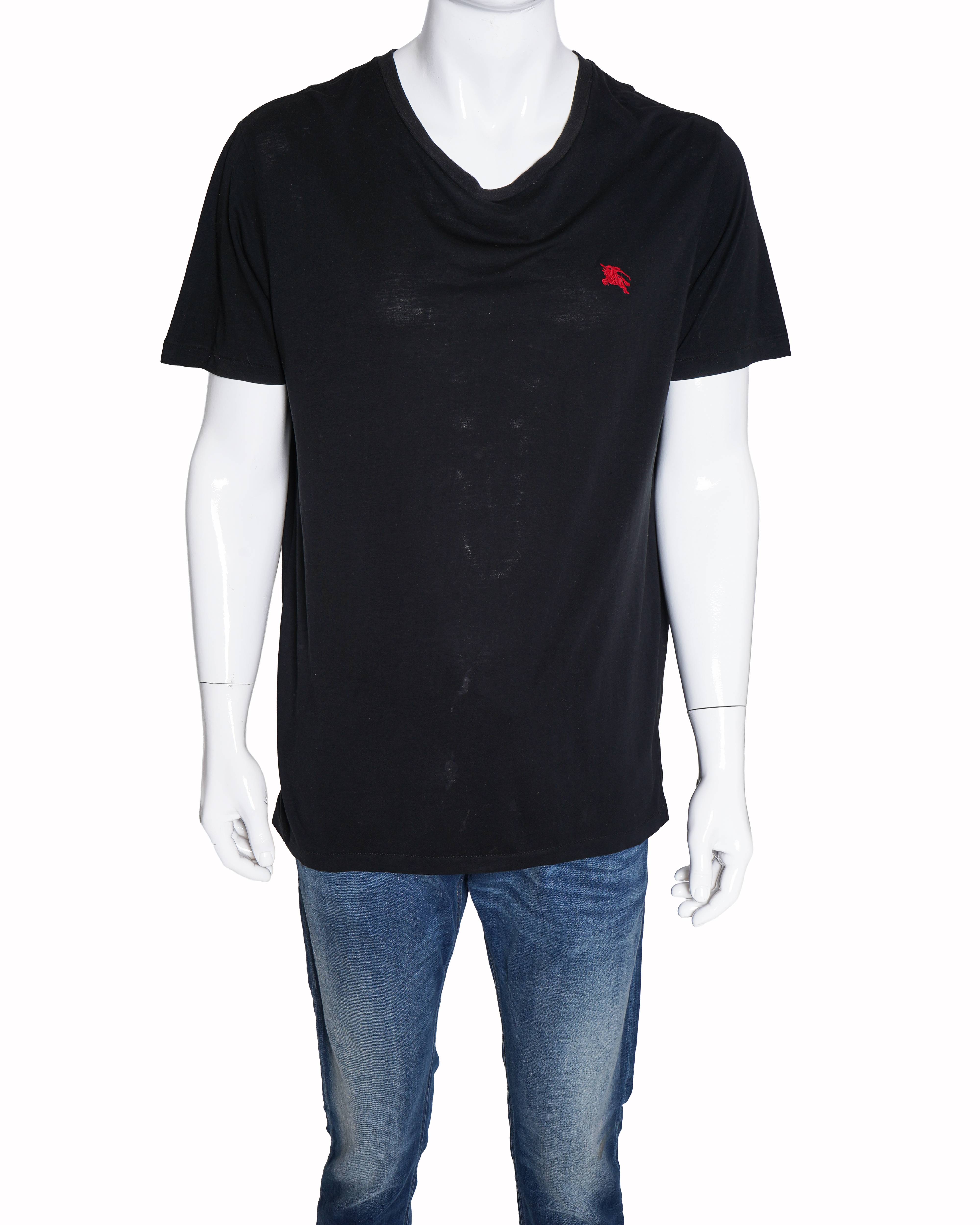 Burberry Men’s Logo Embroidery Cotton T-Shirt