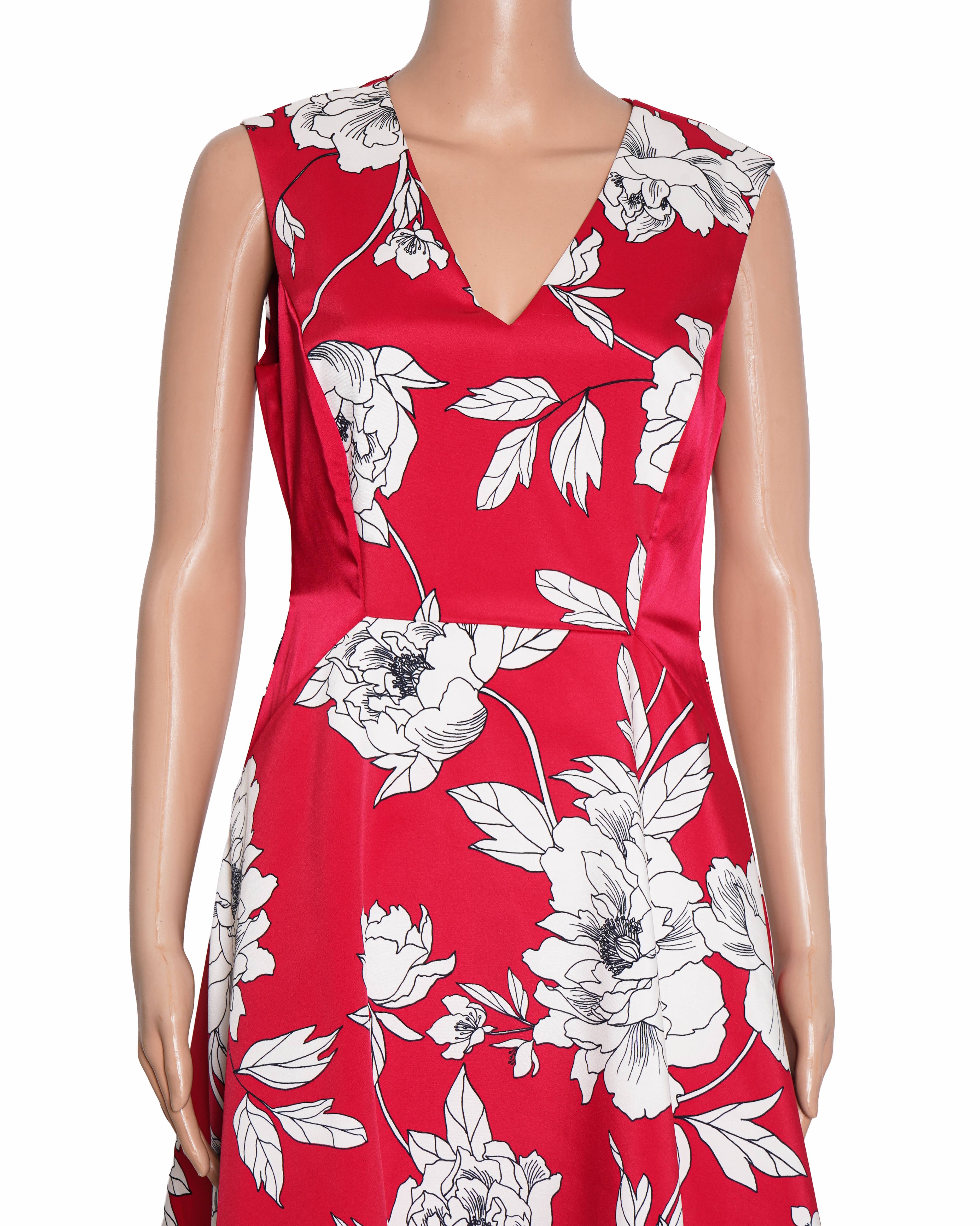 Phase Eight Floral Printed Dress In Red