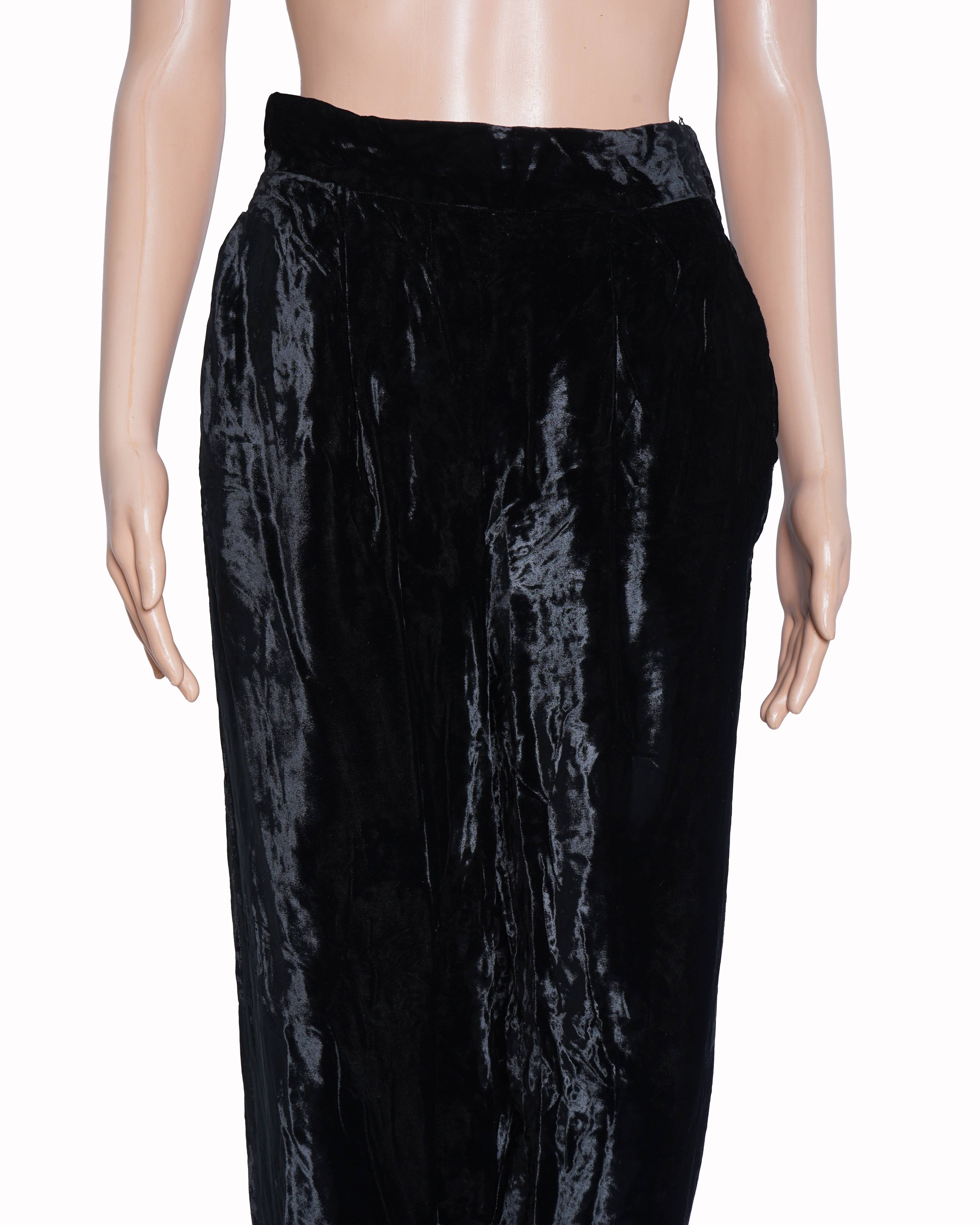 Giorgio Armani Velvet Pants In Black