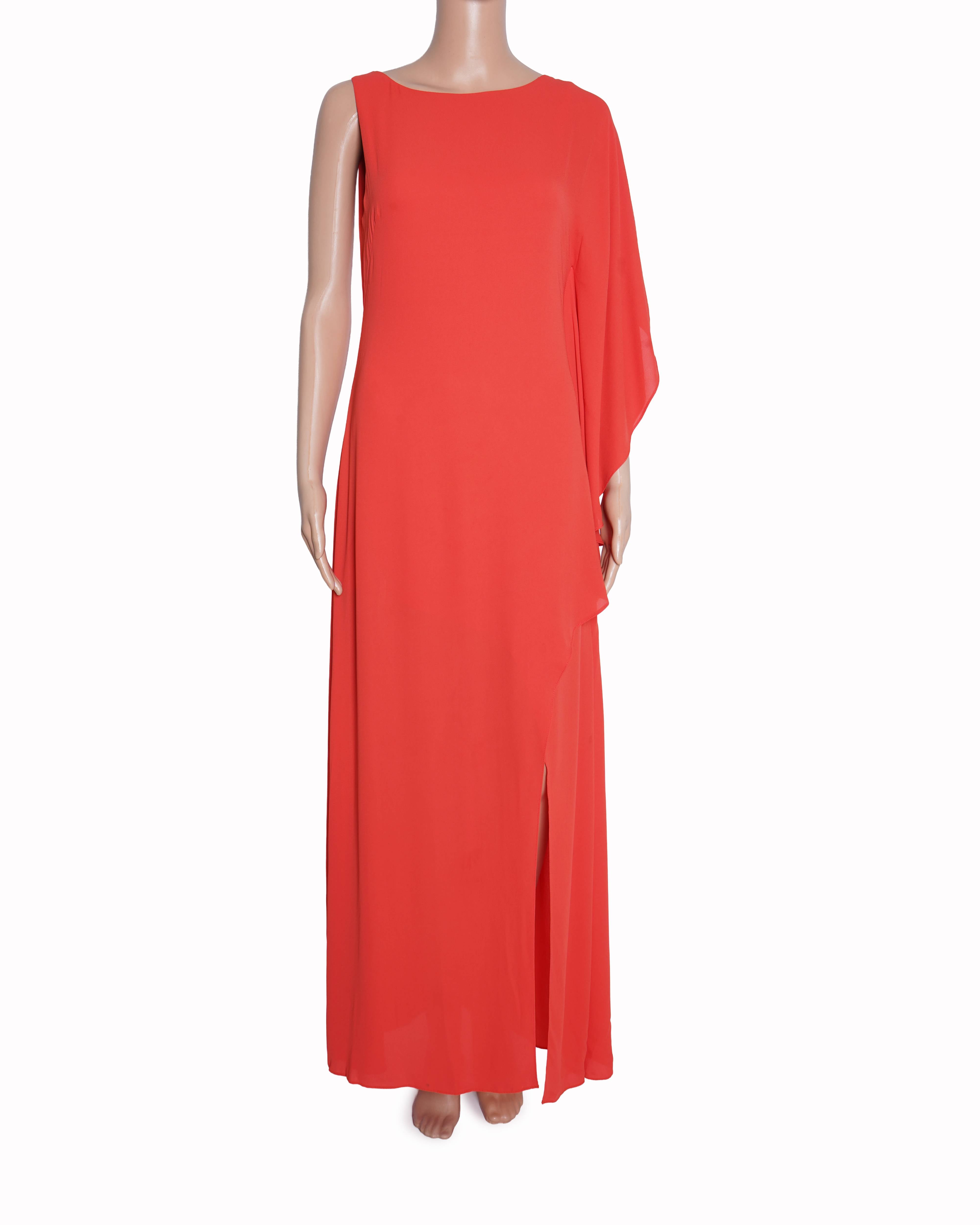 BCBG Max Azria coral assymetric dress