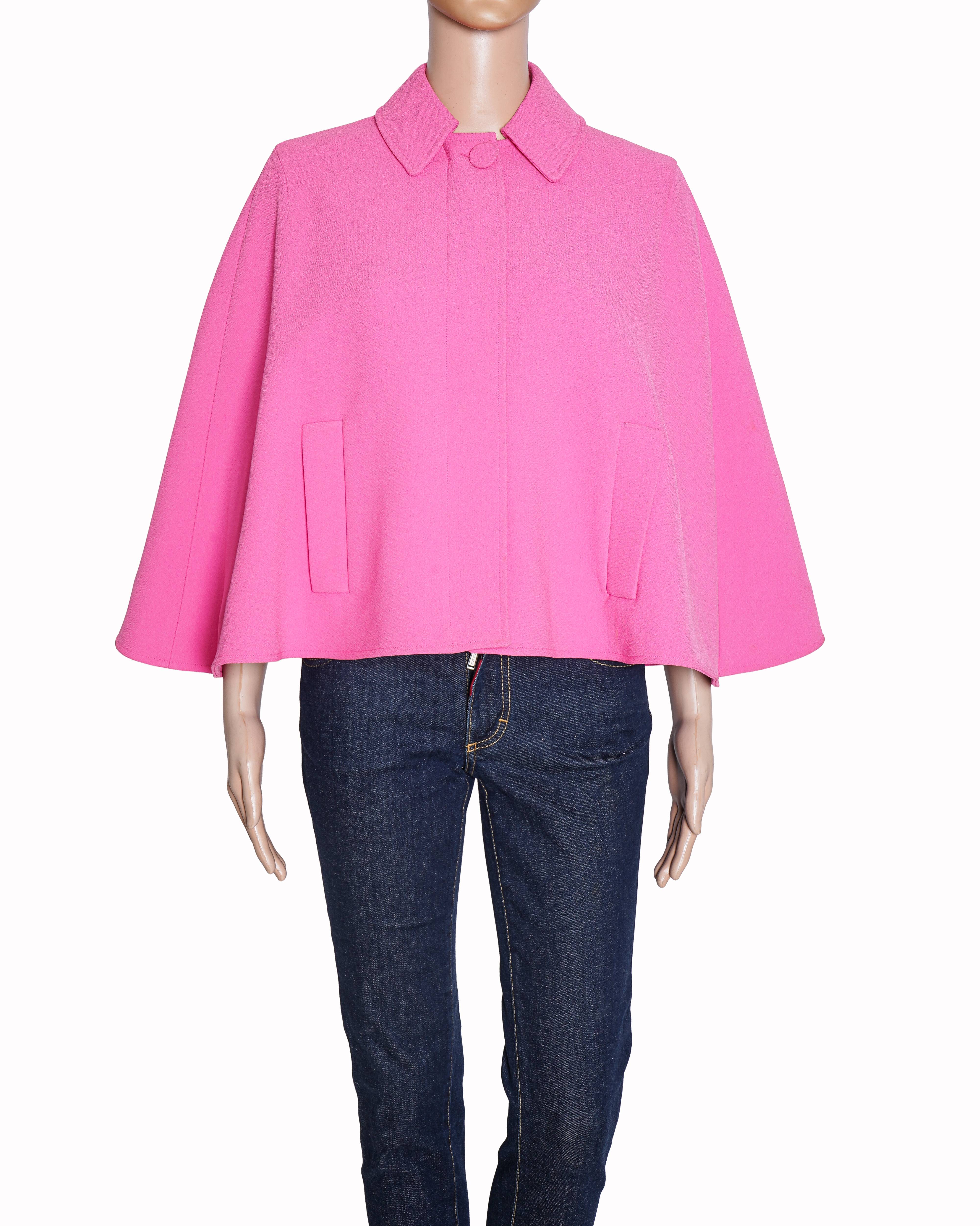 McQ Alexander McQueen Pink Cropped Cape Jacket
