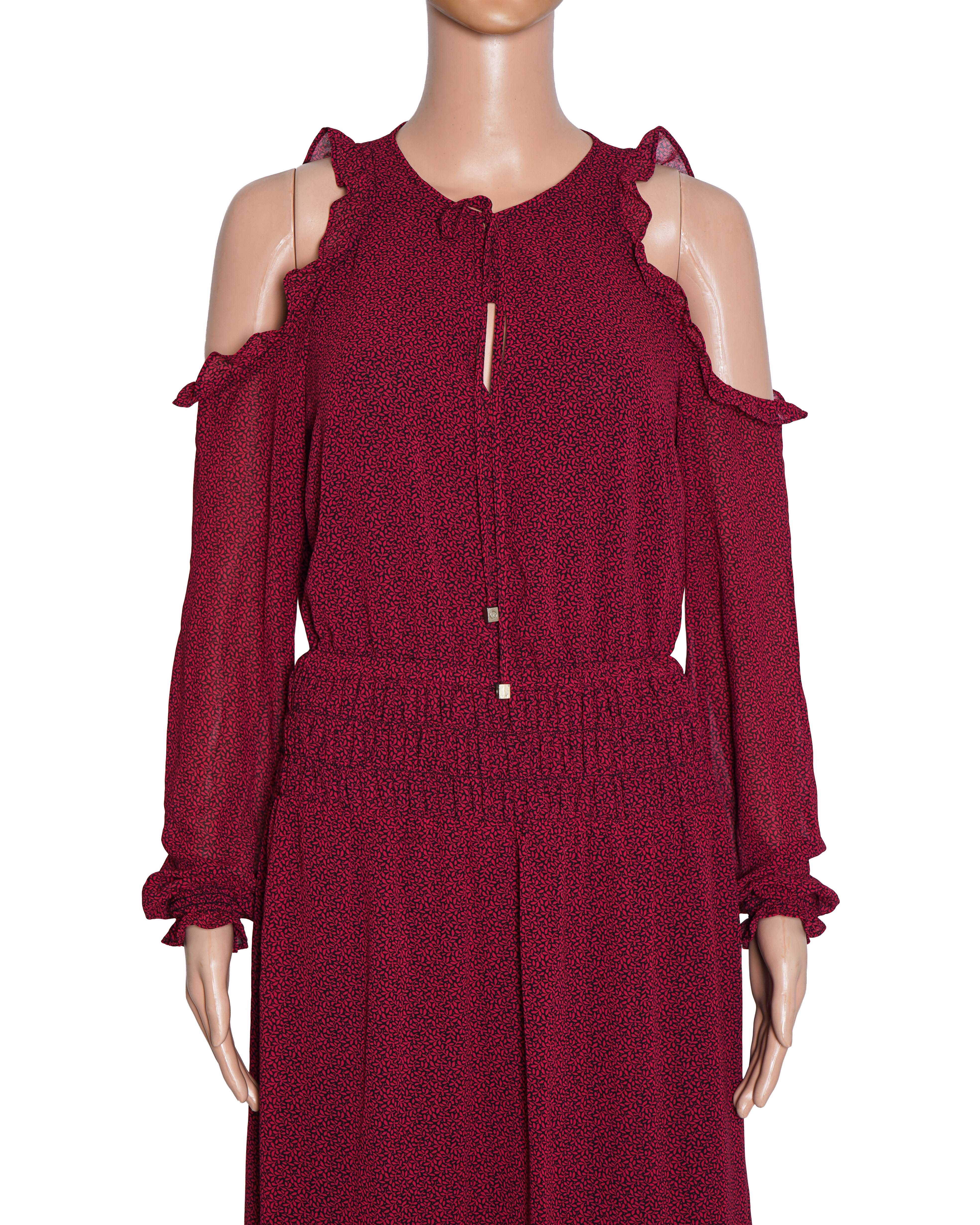 Michael Kors Printed Ruched Waist Dress