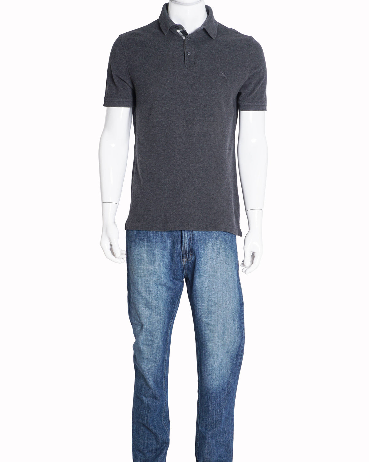 Burberry Grey Vintage Polo T-Shirt