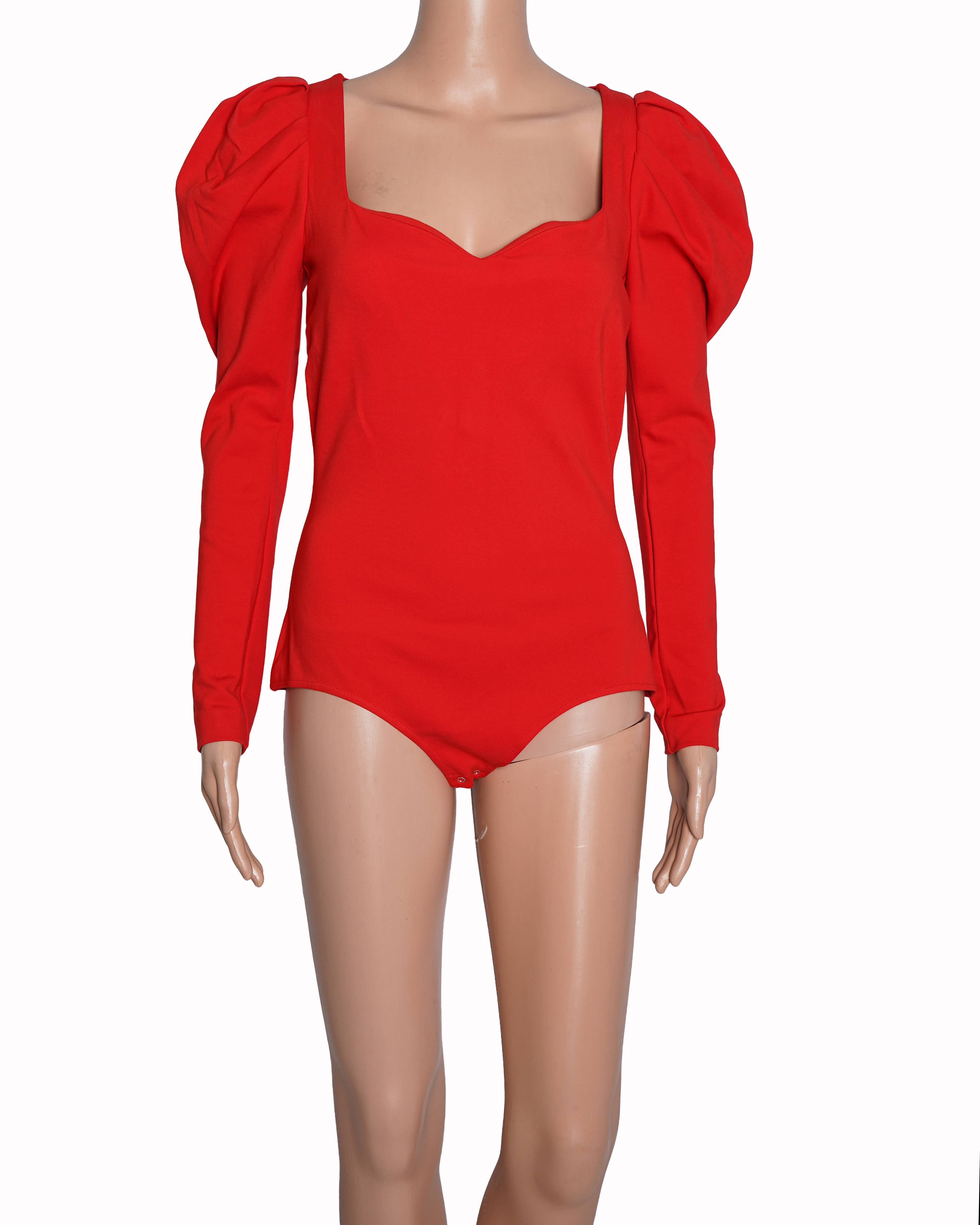 Alexander McQueen Red Bodysuit top