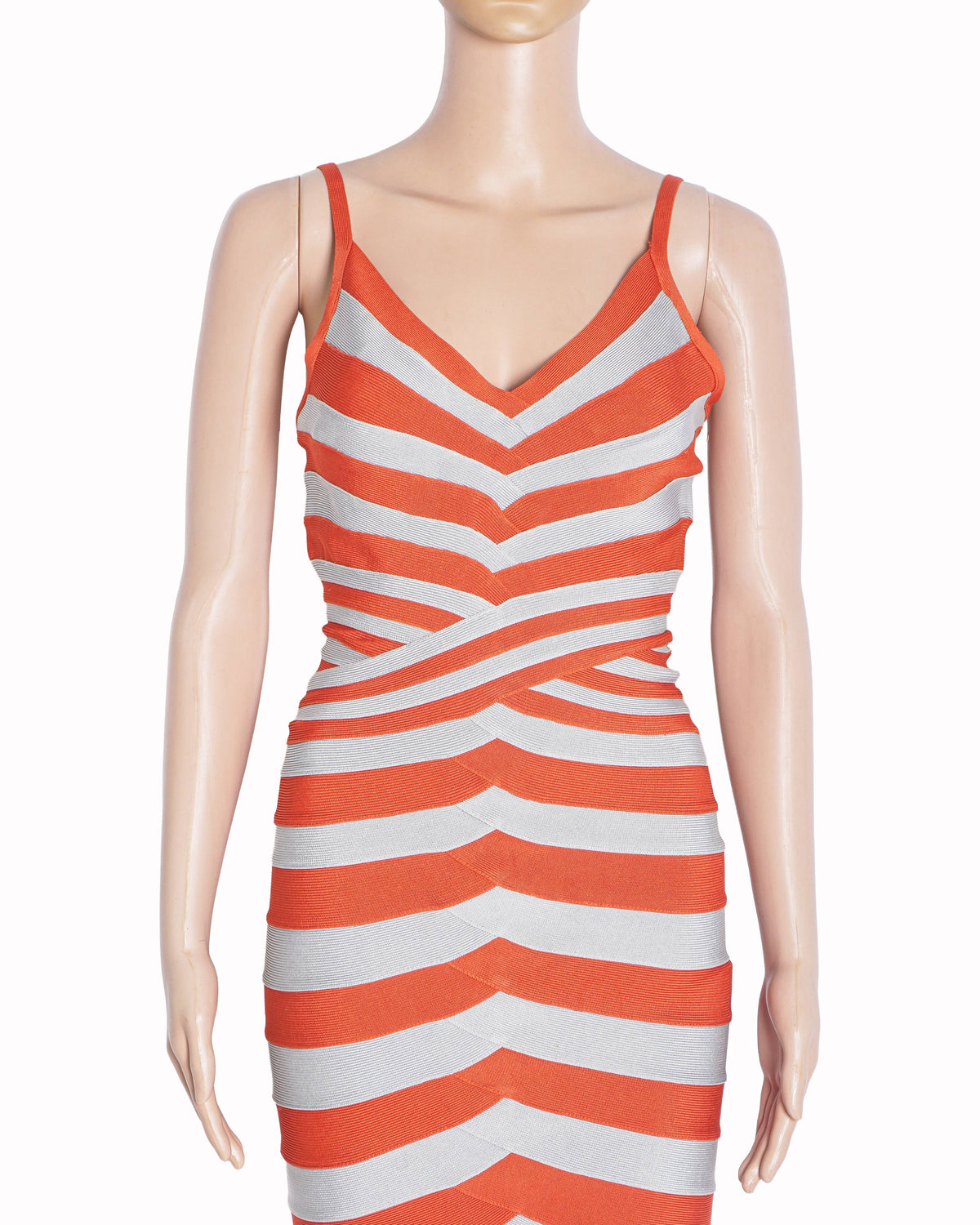 Hervé Léger Andreea Striped Bandage Mini Dress