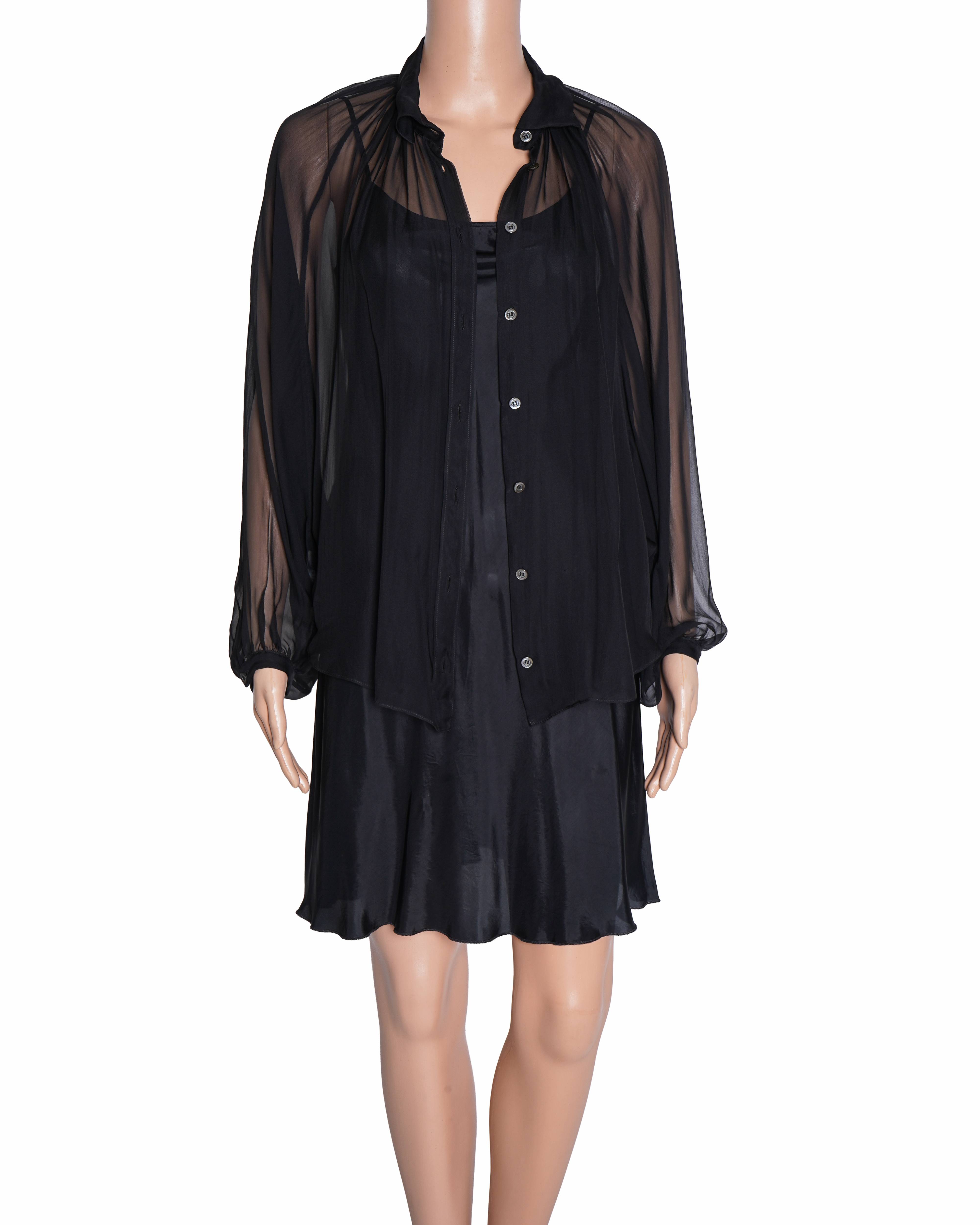 Moschino Chiffon Dress With Sheer Button Down Shirt