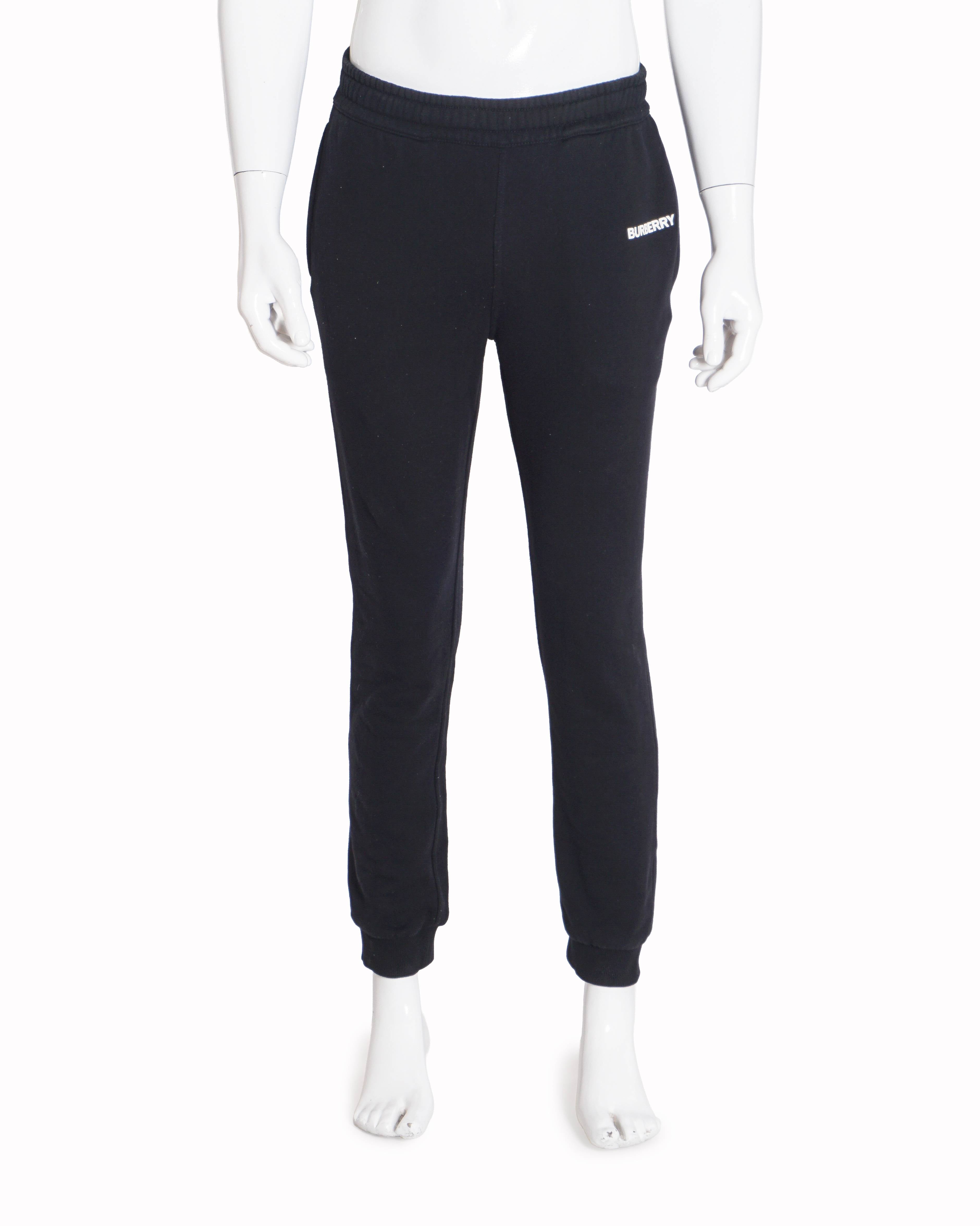 Burberry Black Logo Cotton Sweatpants