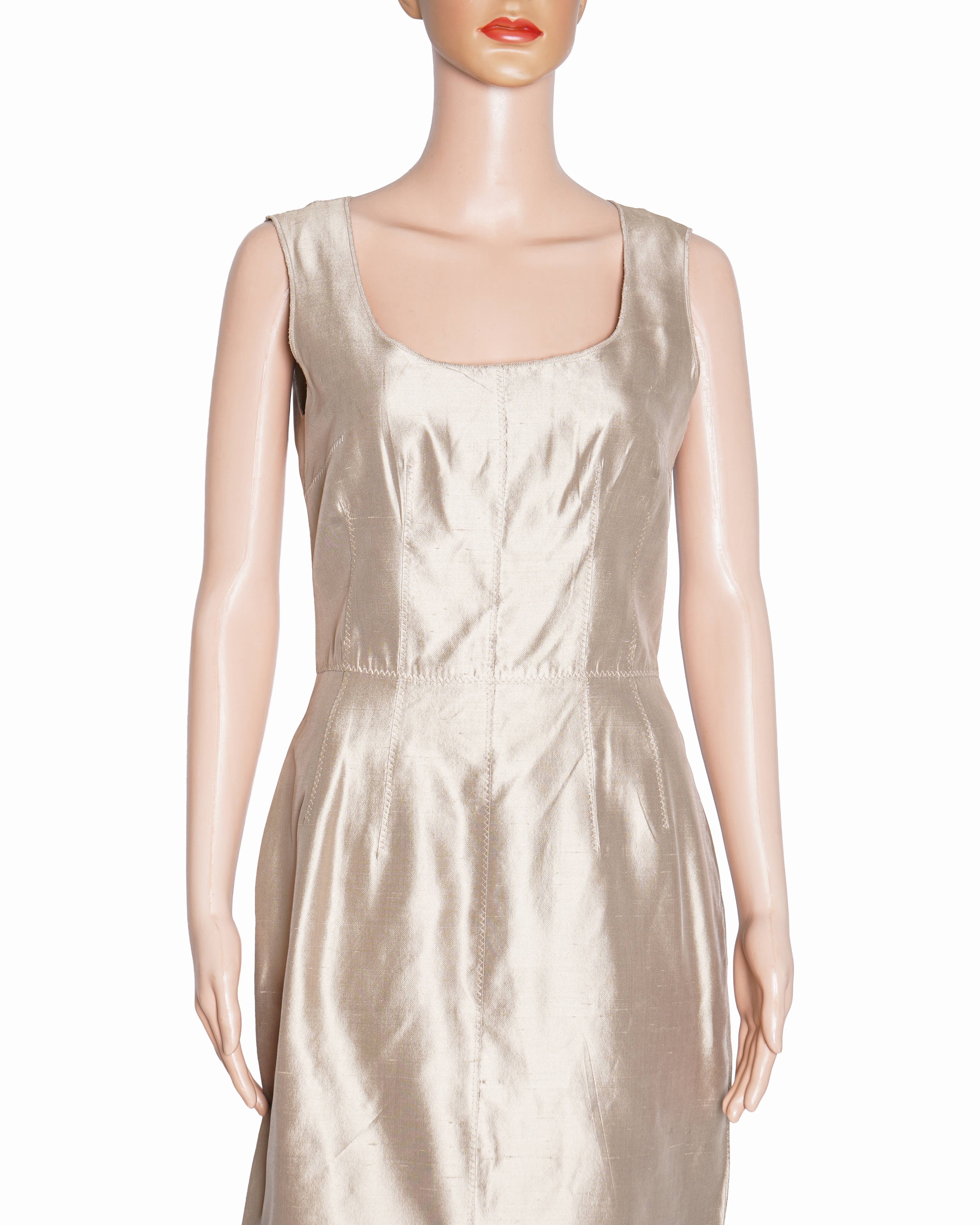 Dolce & Gabbana Gold-tone silk dress