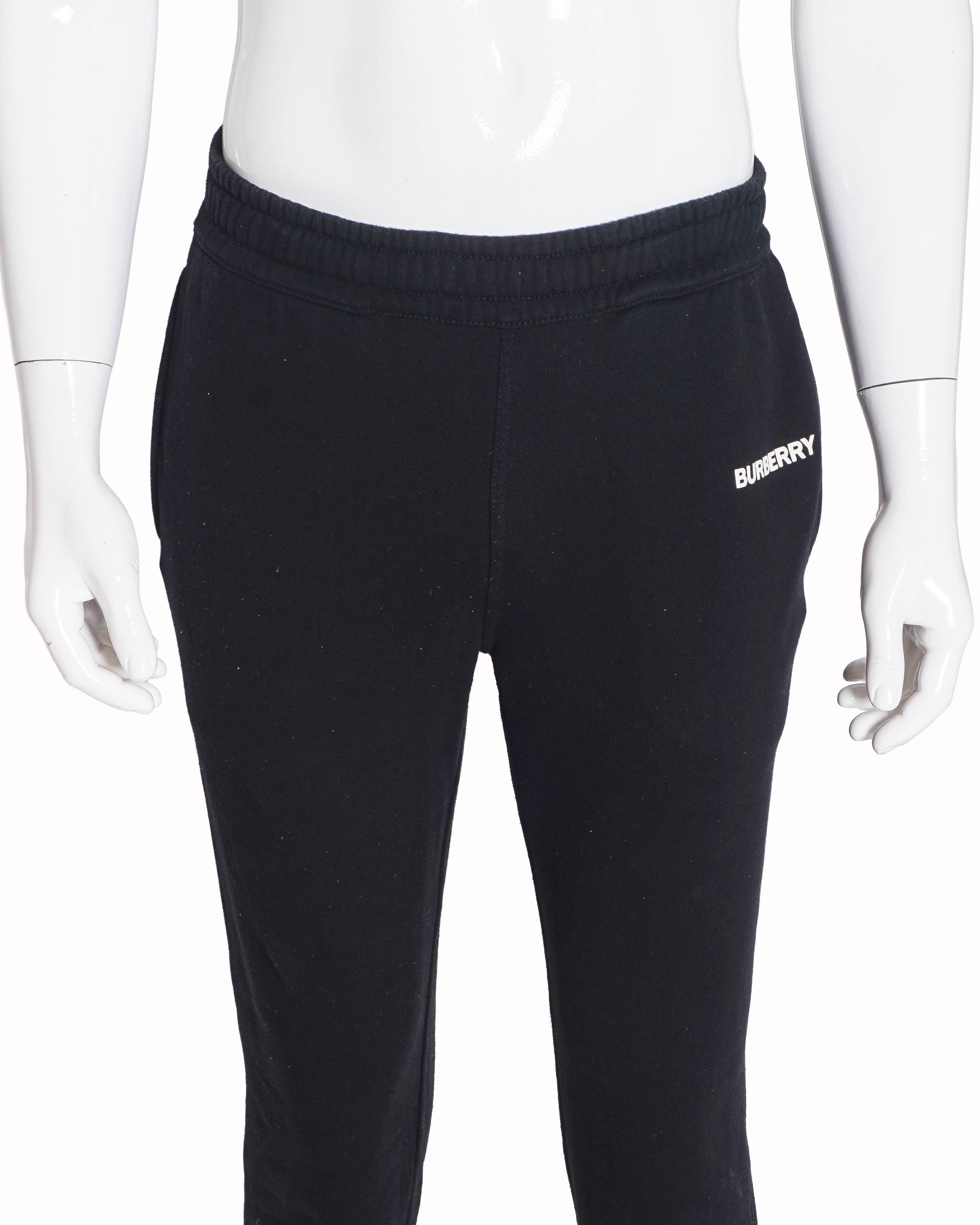 Burberry Black Logo Cotton Sweatpants