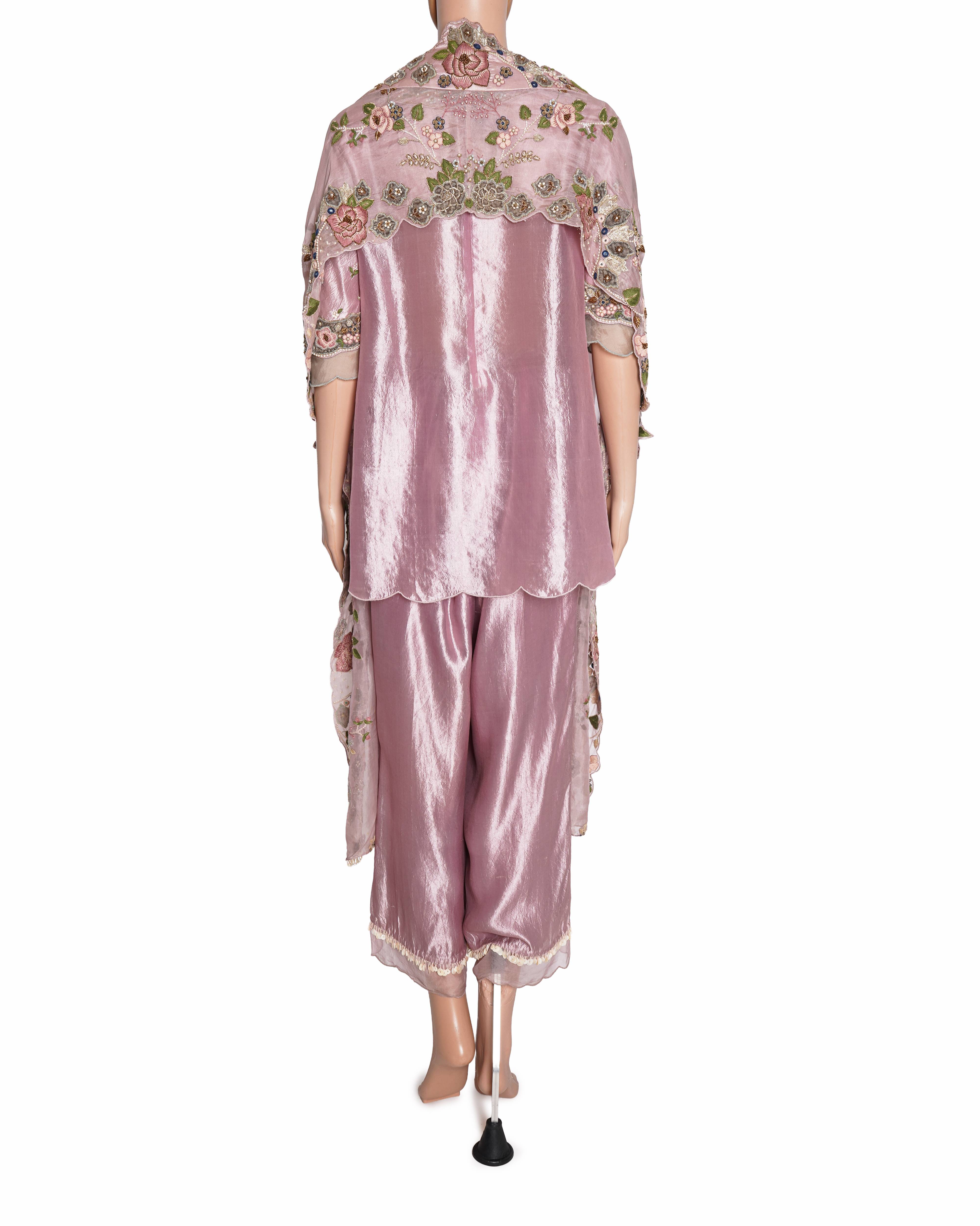 Gazal Gupta blush pink kurta set with cape