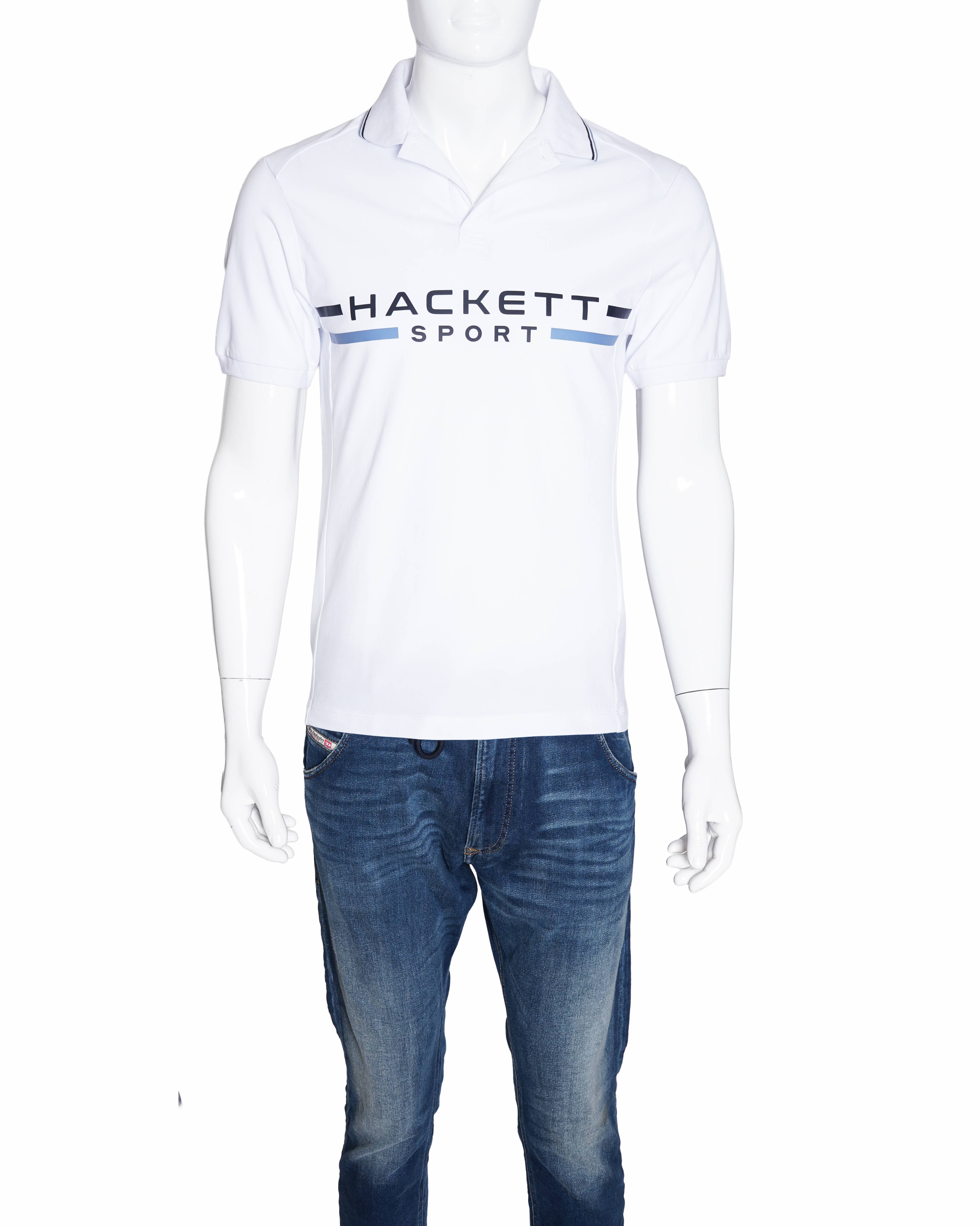 Hackett London White Regular Fit Printed Polo T-Shirt