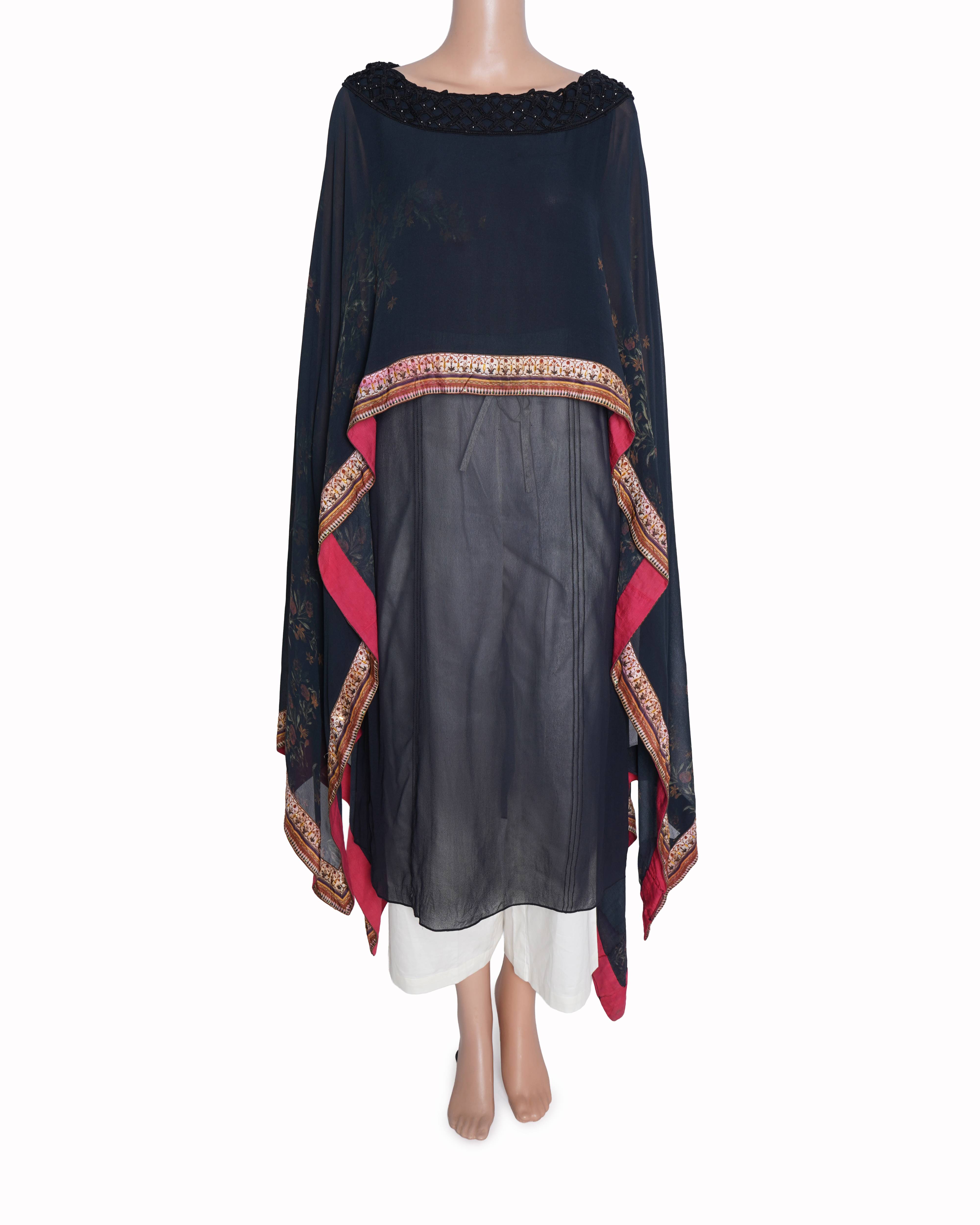 Tarun tahiliani black cape Kurta