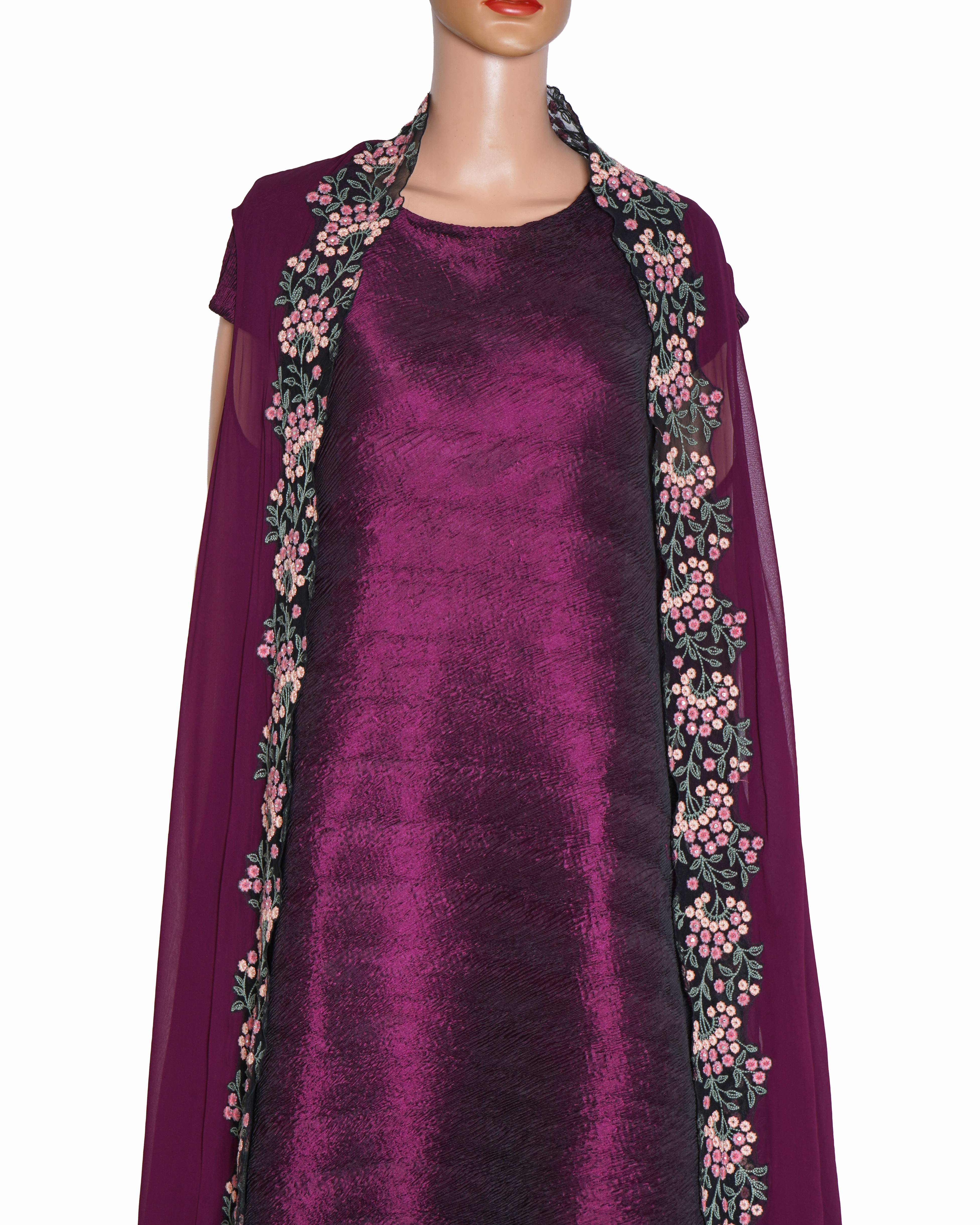 Kavita Bhartiya Textured Silk Kurta & Embroidered Cape Set