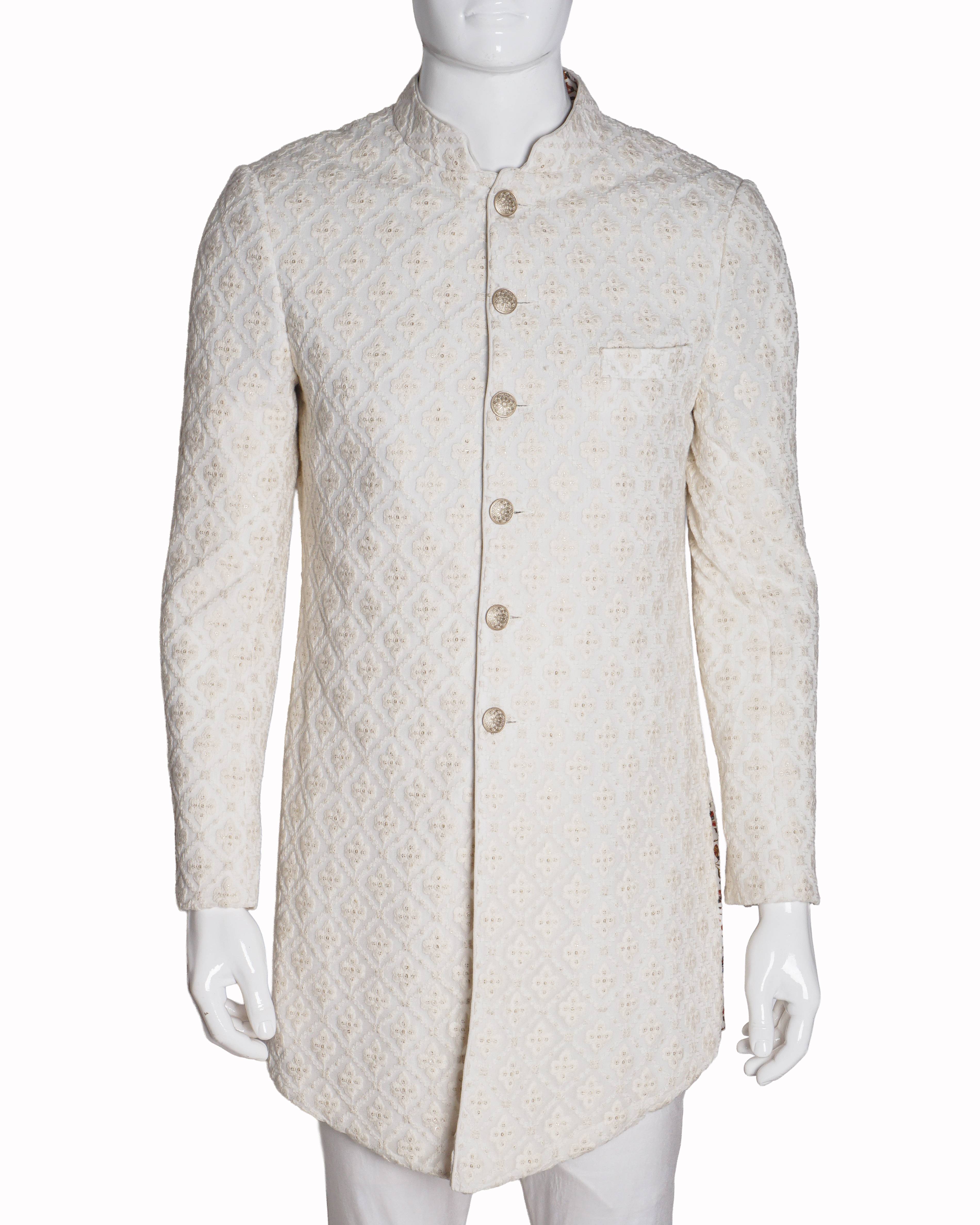 Dori By Arjan Dugal Embroidered Ivory Achkan Kurta Set