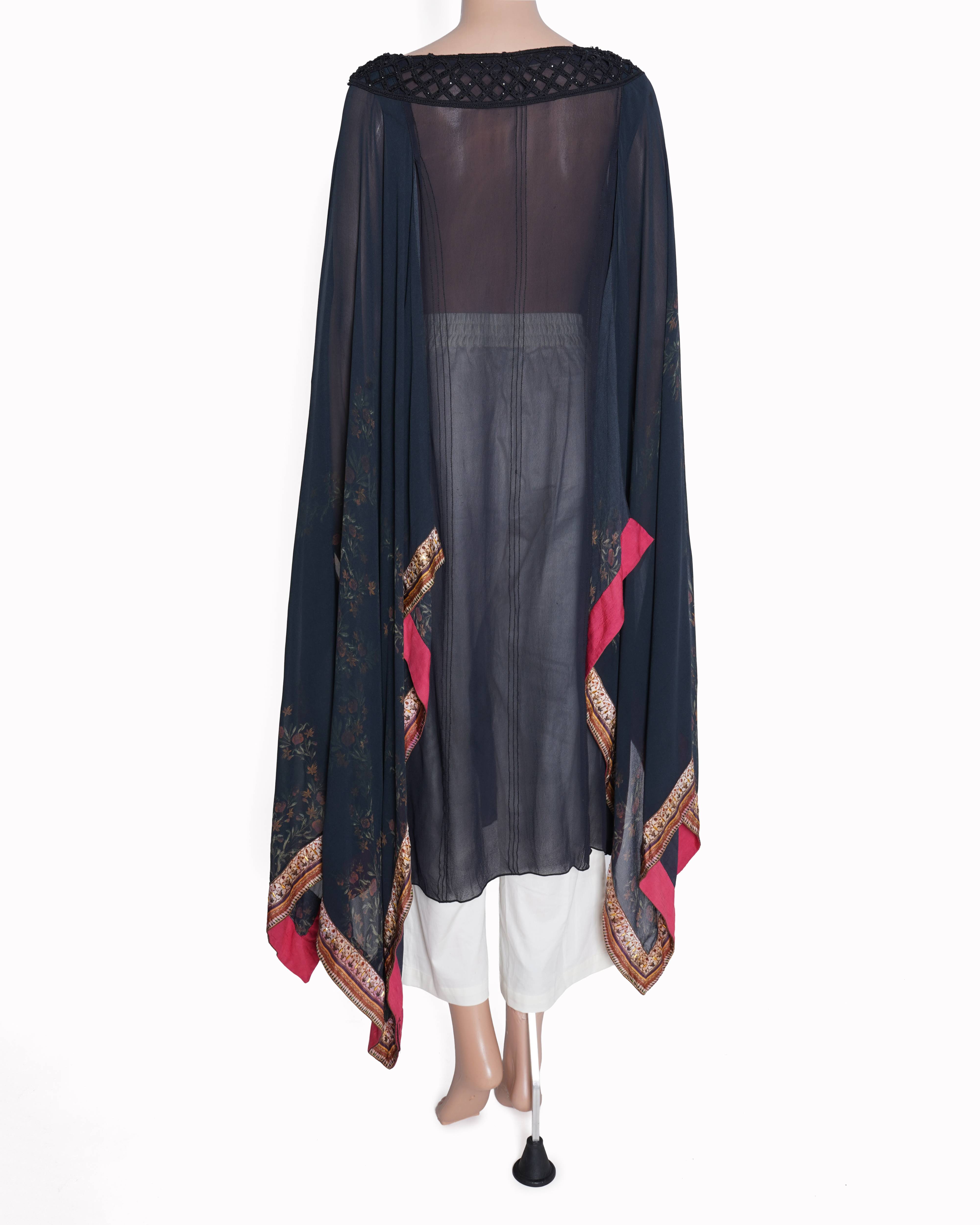 Tarun tahiliani black cape Kurta