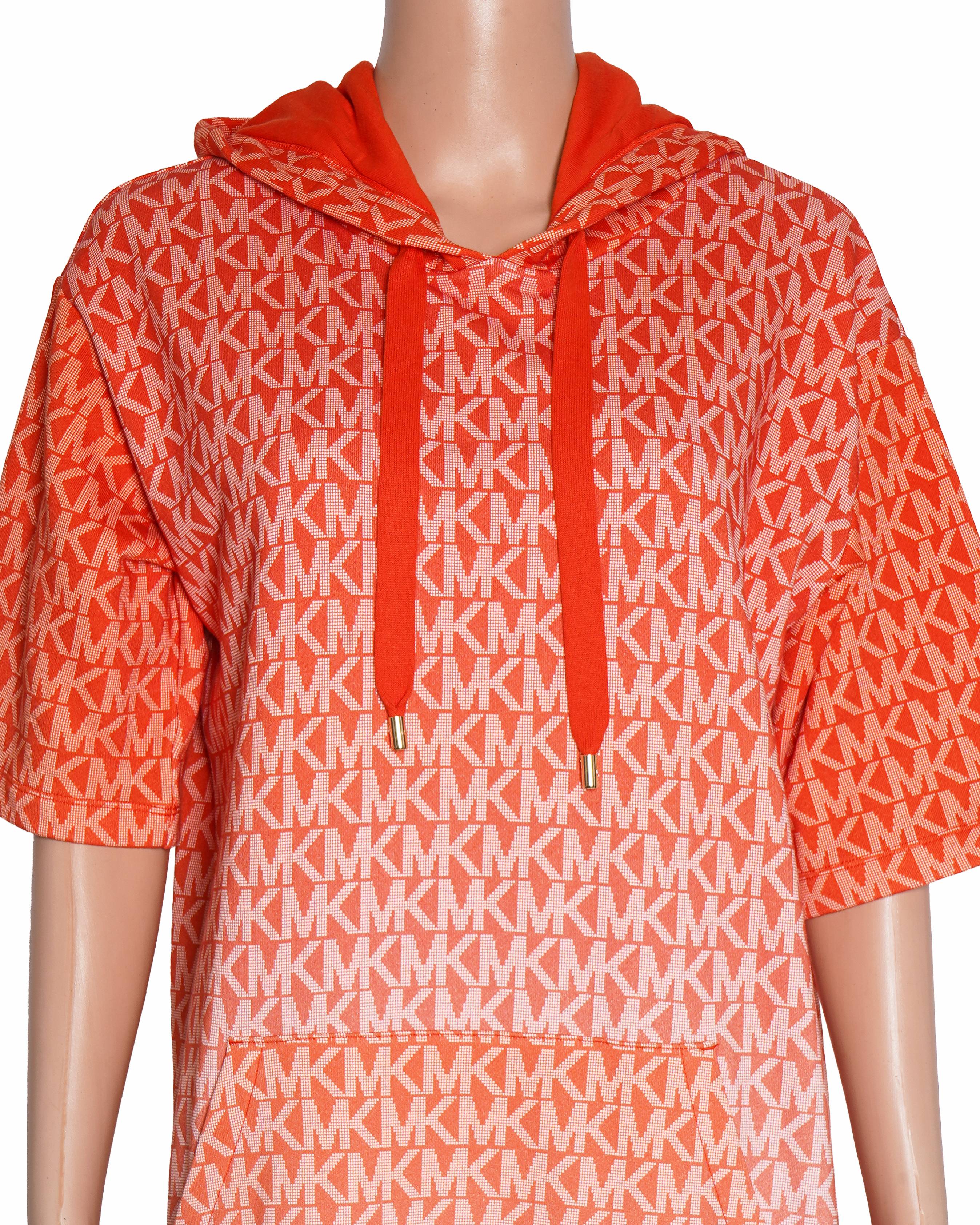 New Michael Kors Monogram Ombre Hoodie Dress