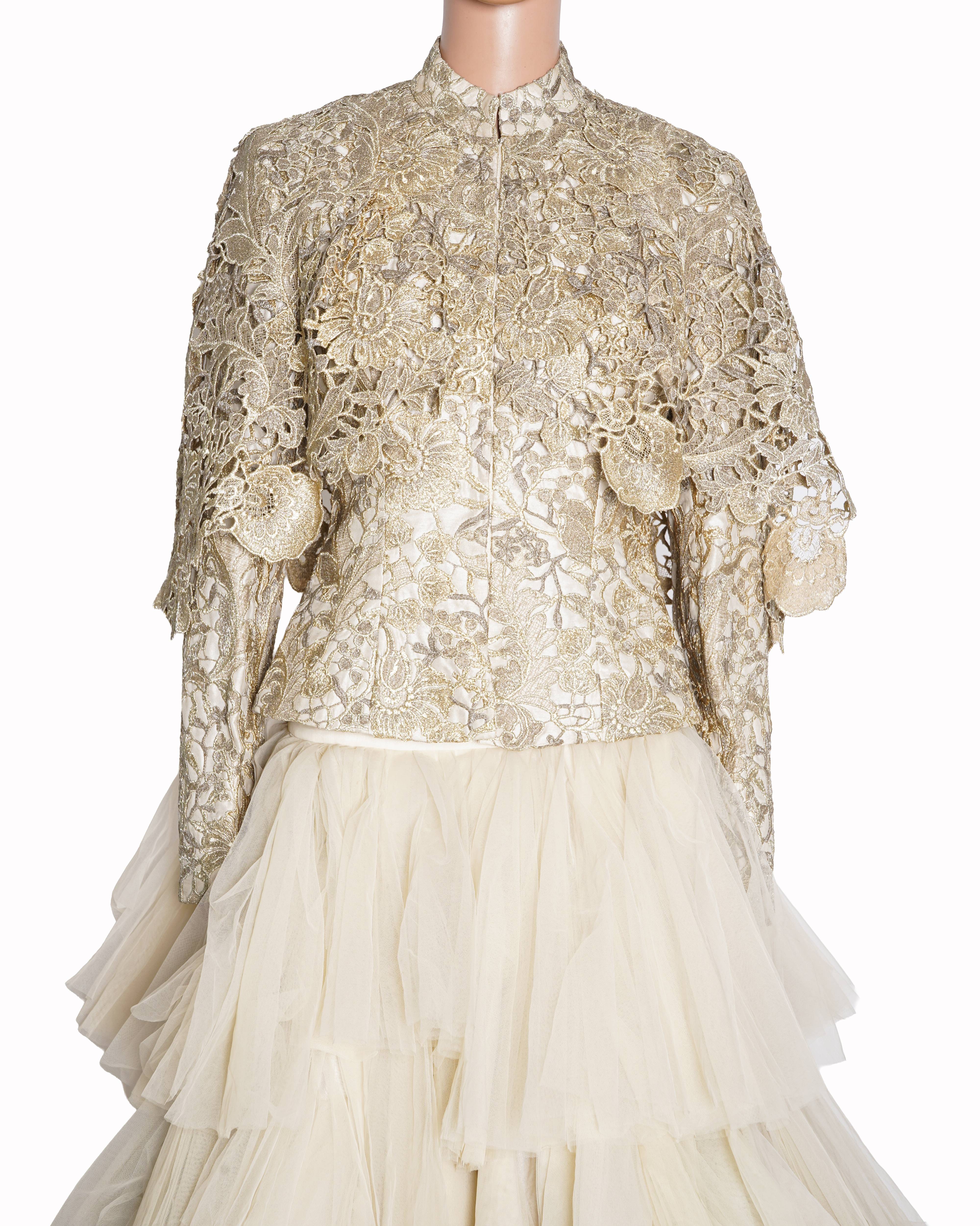 Shantanu & Nikhil embroidered jacket with tulle skirt