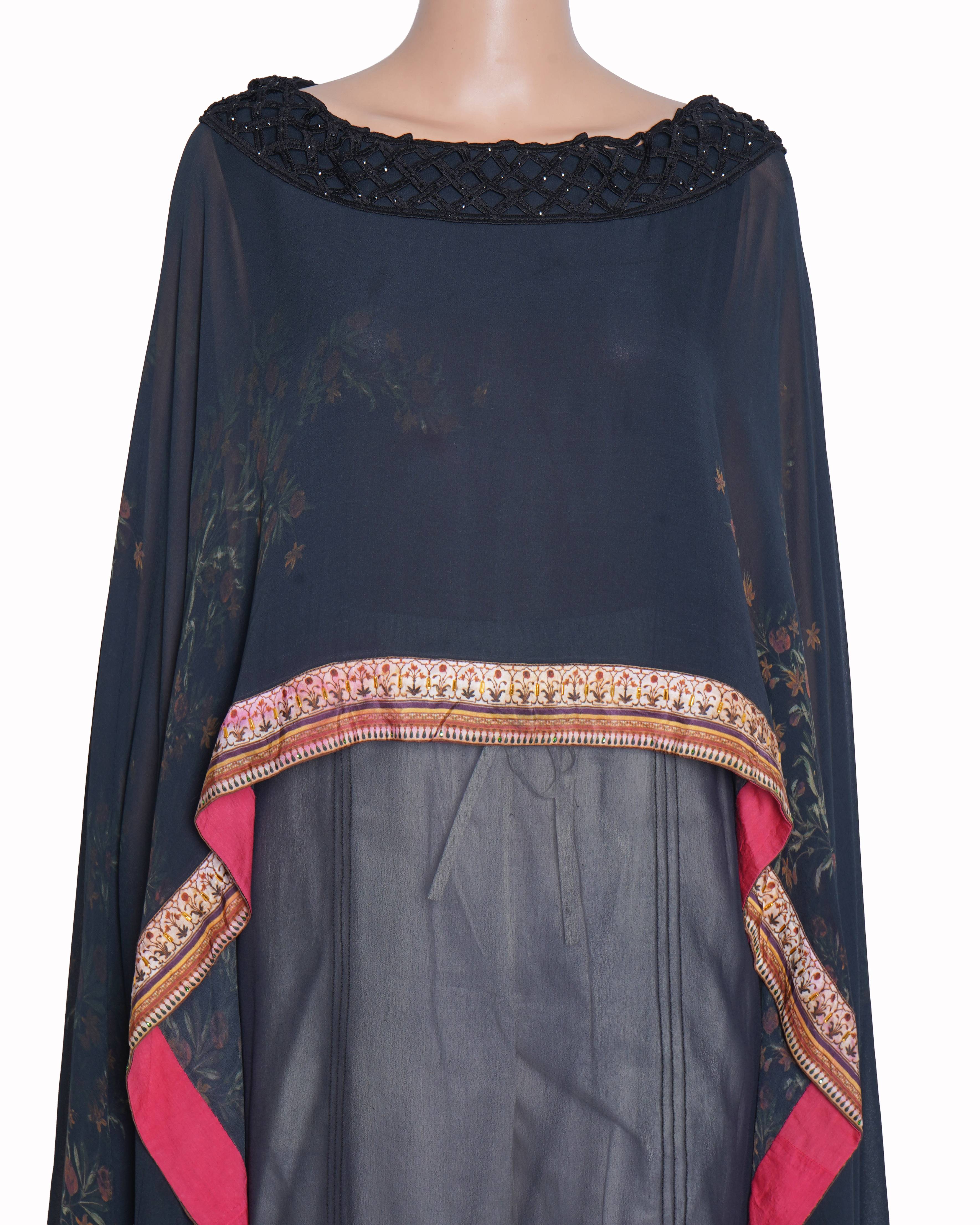 Tarun tahiliani black cape Kurta