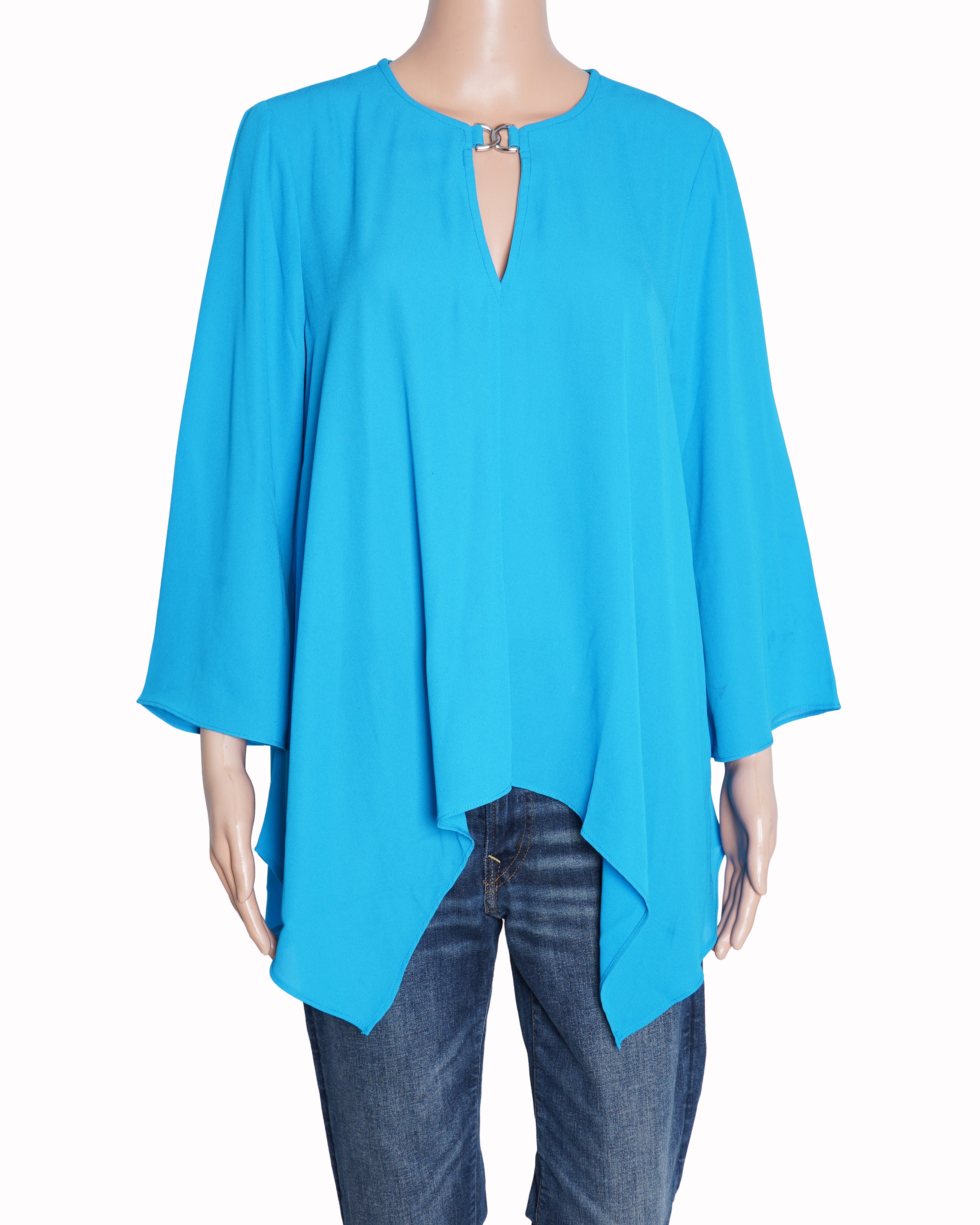 Michael kors blue assymetric top
