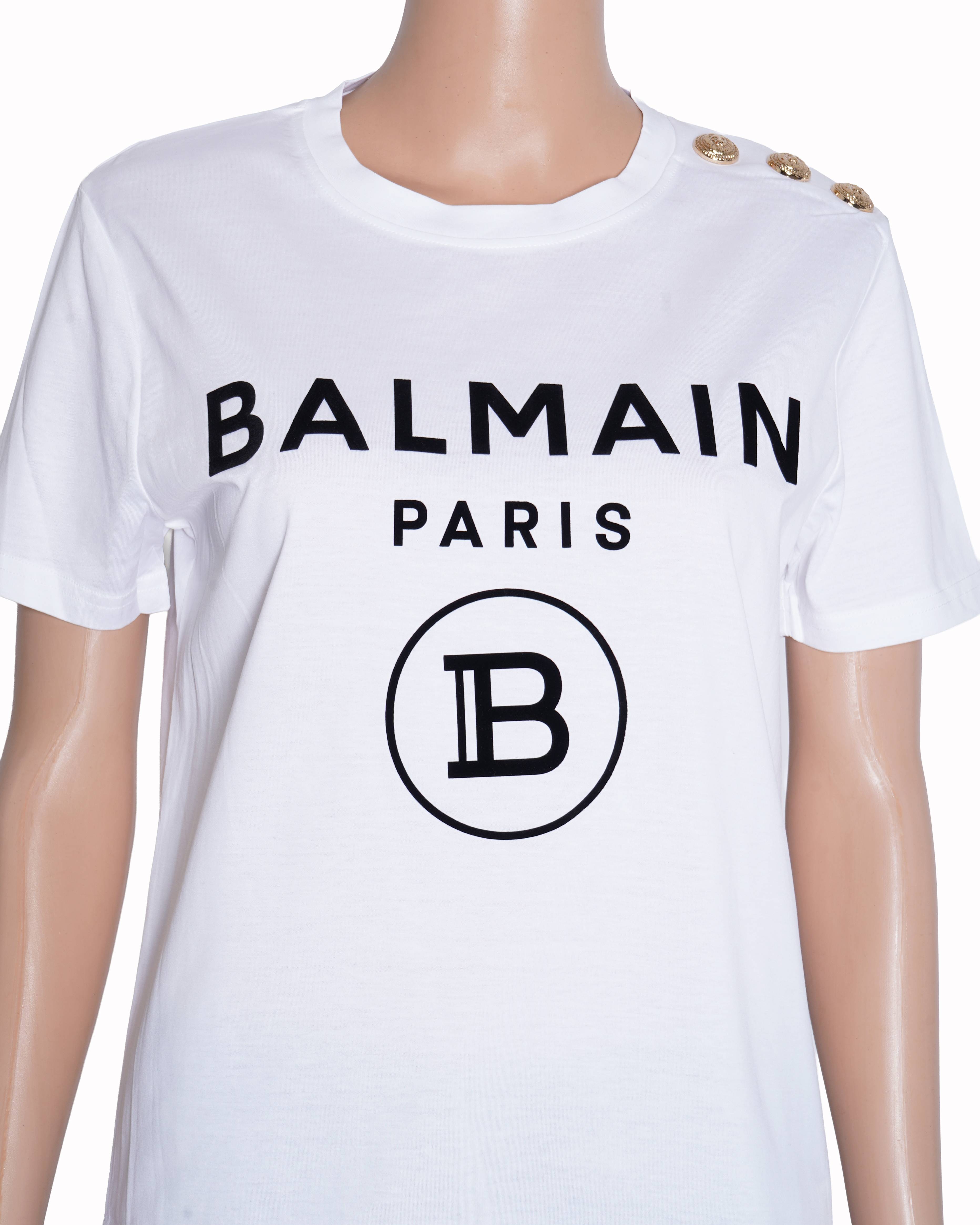New Balmain Paris Women's White T-Shirt