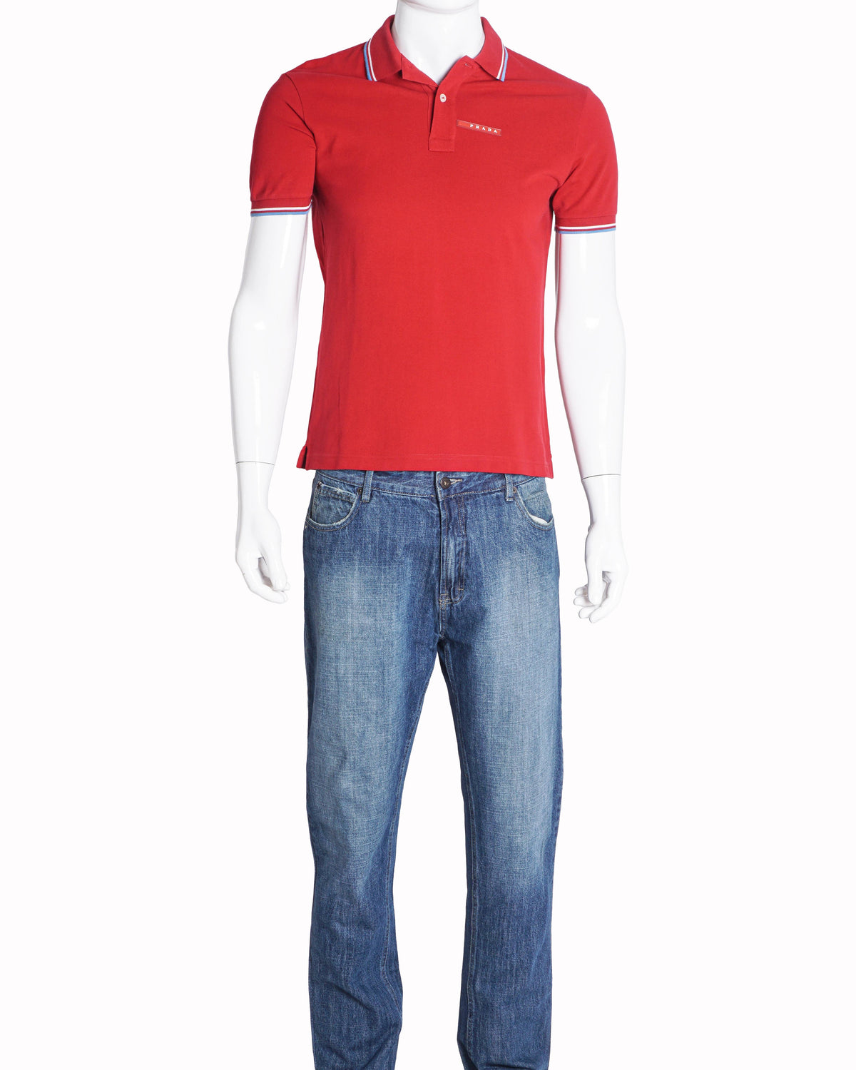 Prada Red Short Sleeve Polo T-Shirt