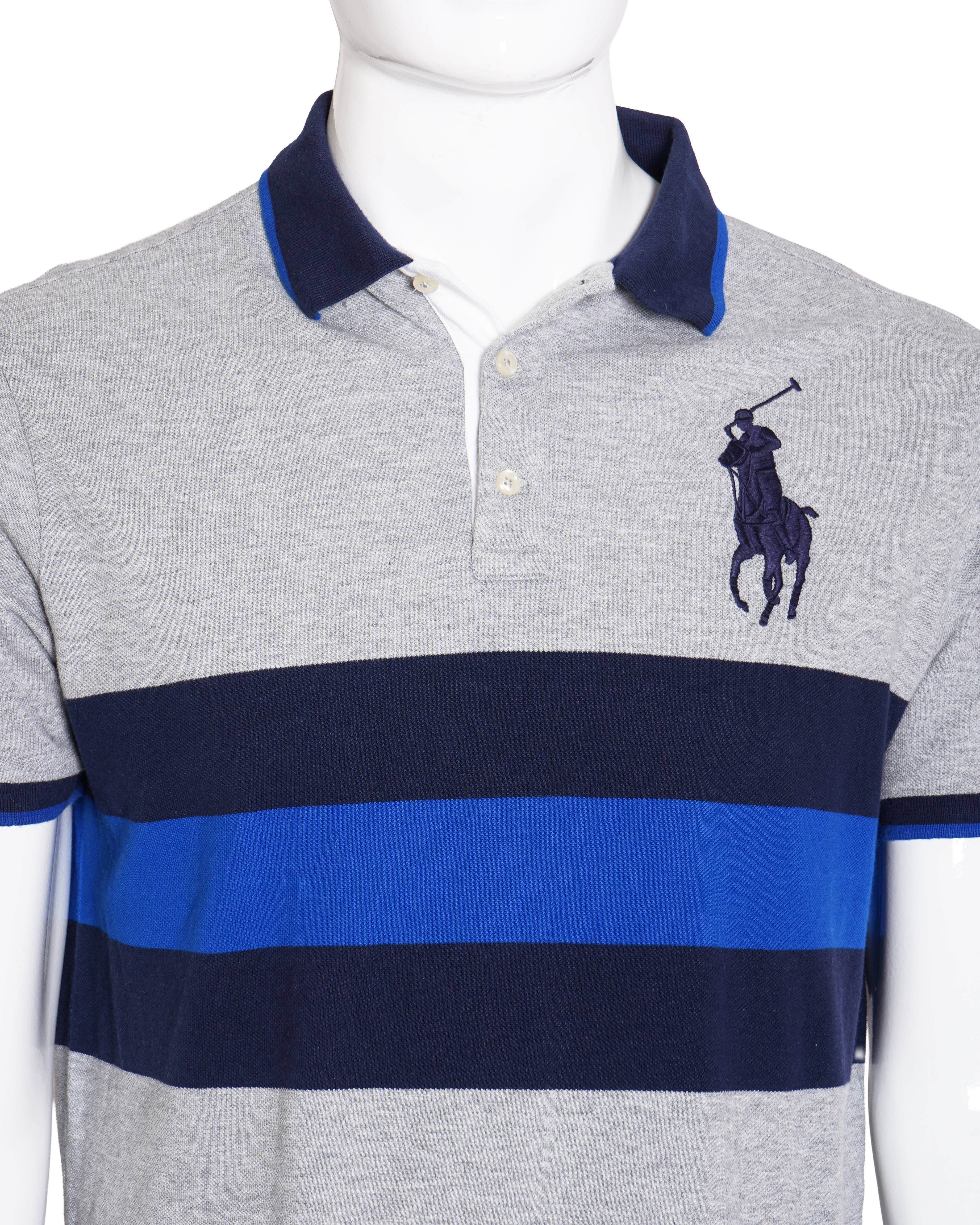 Polo Ralph Lauren Men's T-shirt In Grey With Blue Accent