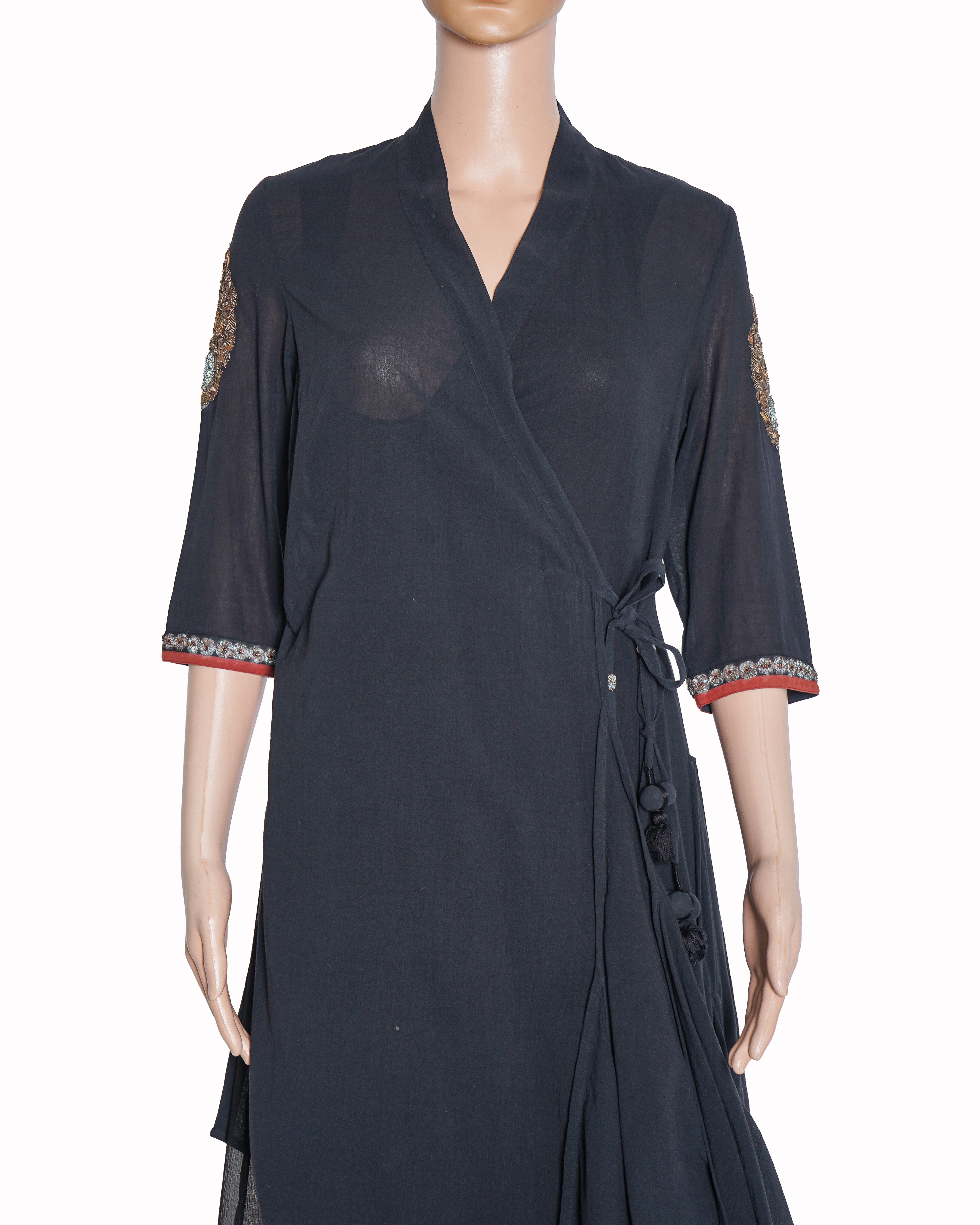 Sabyasachi Black Wrap Tunic Dress