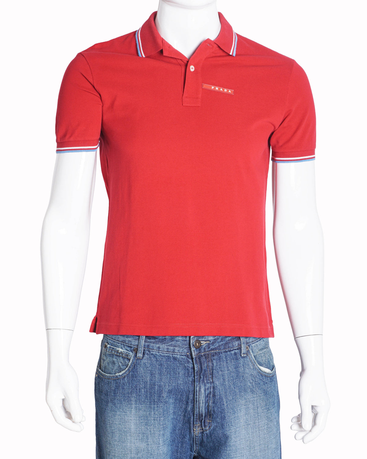 Prada Red Short Sleeve Polo T-Shirt
