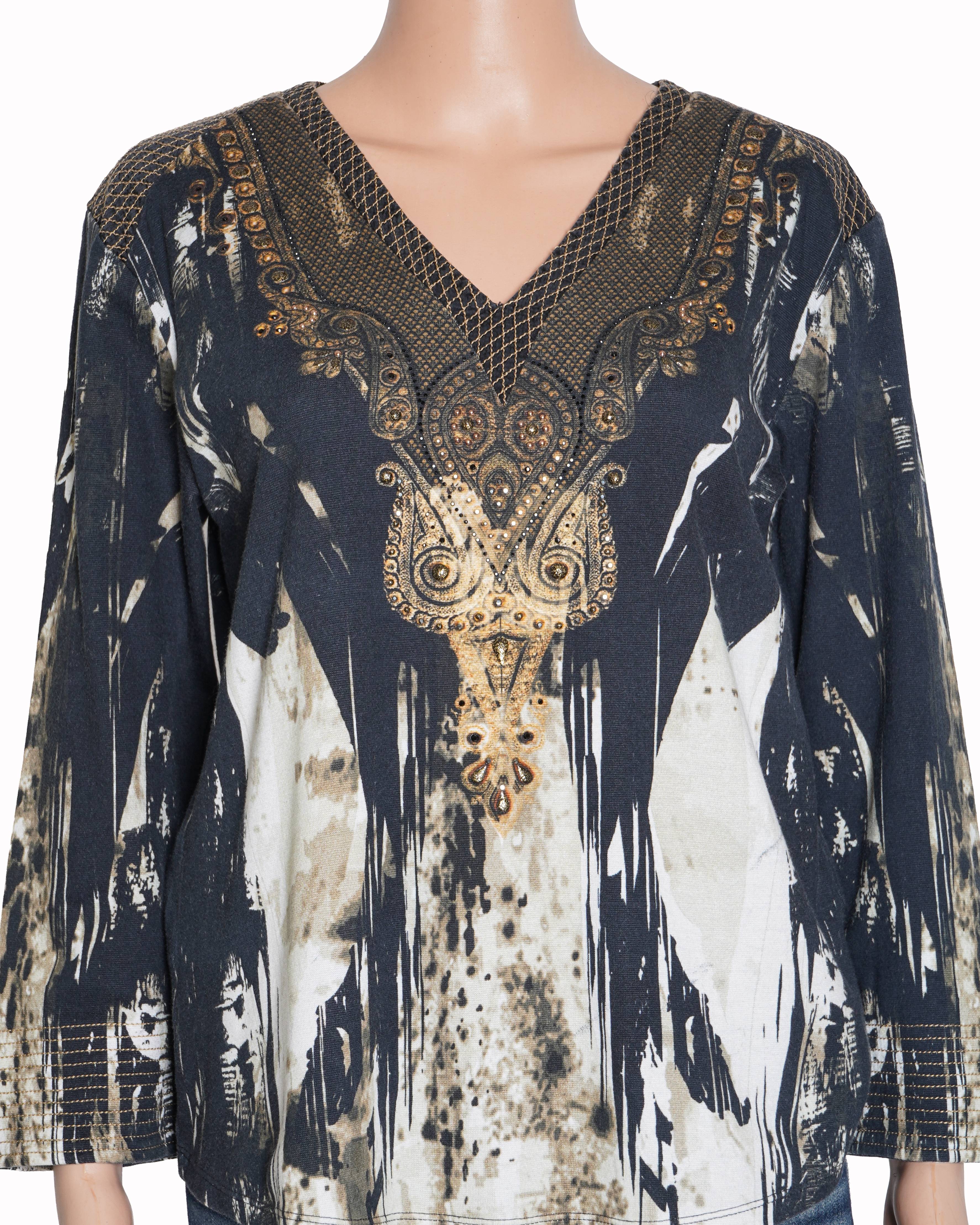 Tarun Tahiliani Abstract Print Top