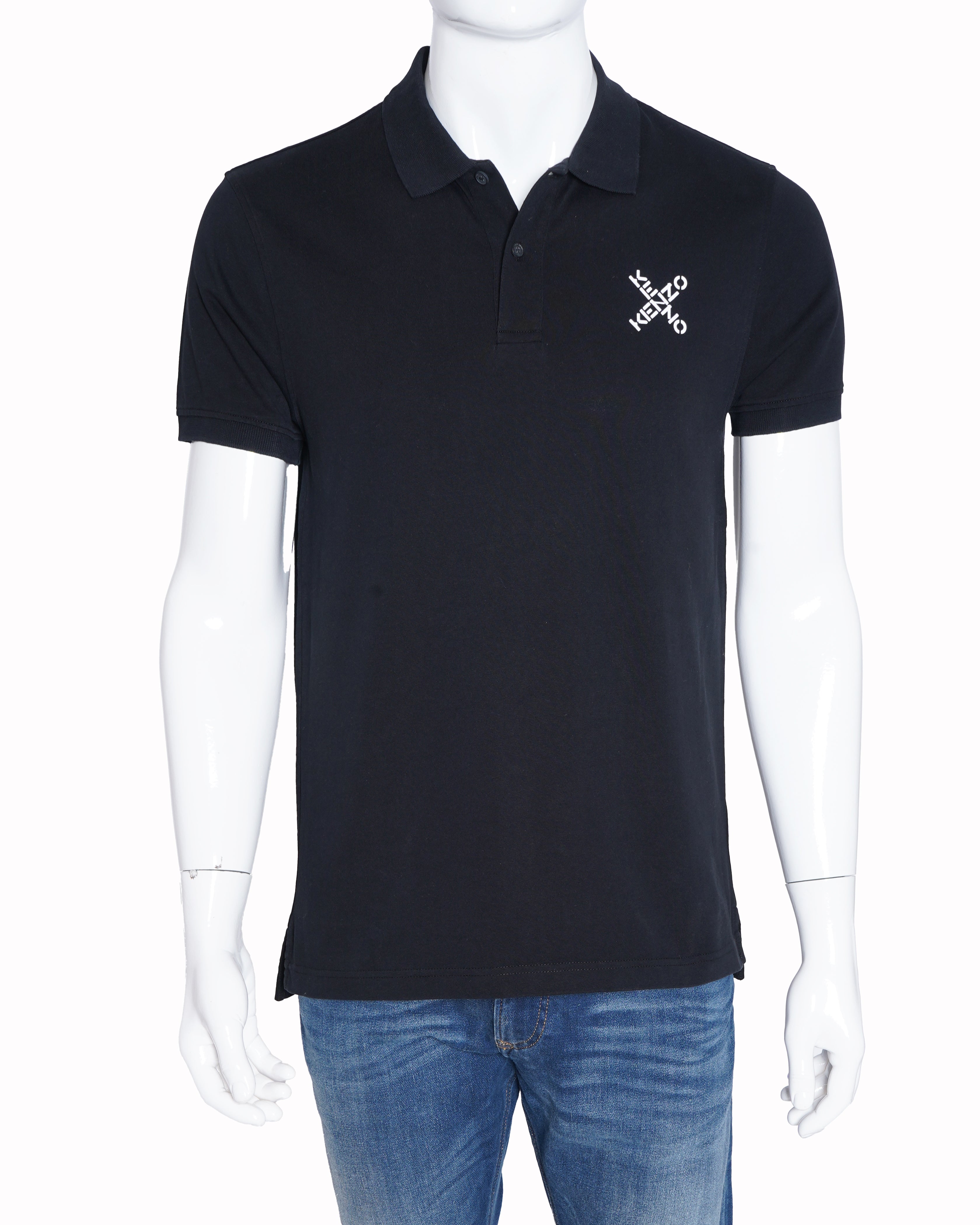 Kenzo black men's solid polo tshirt
