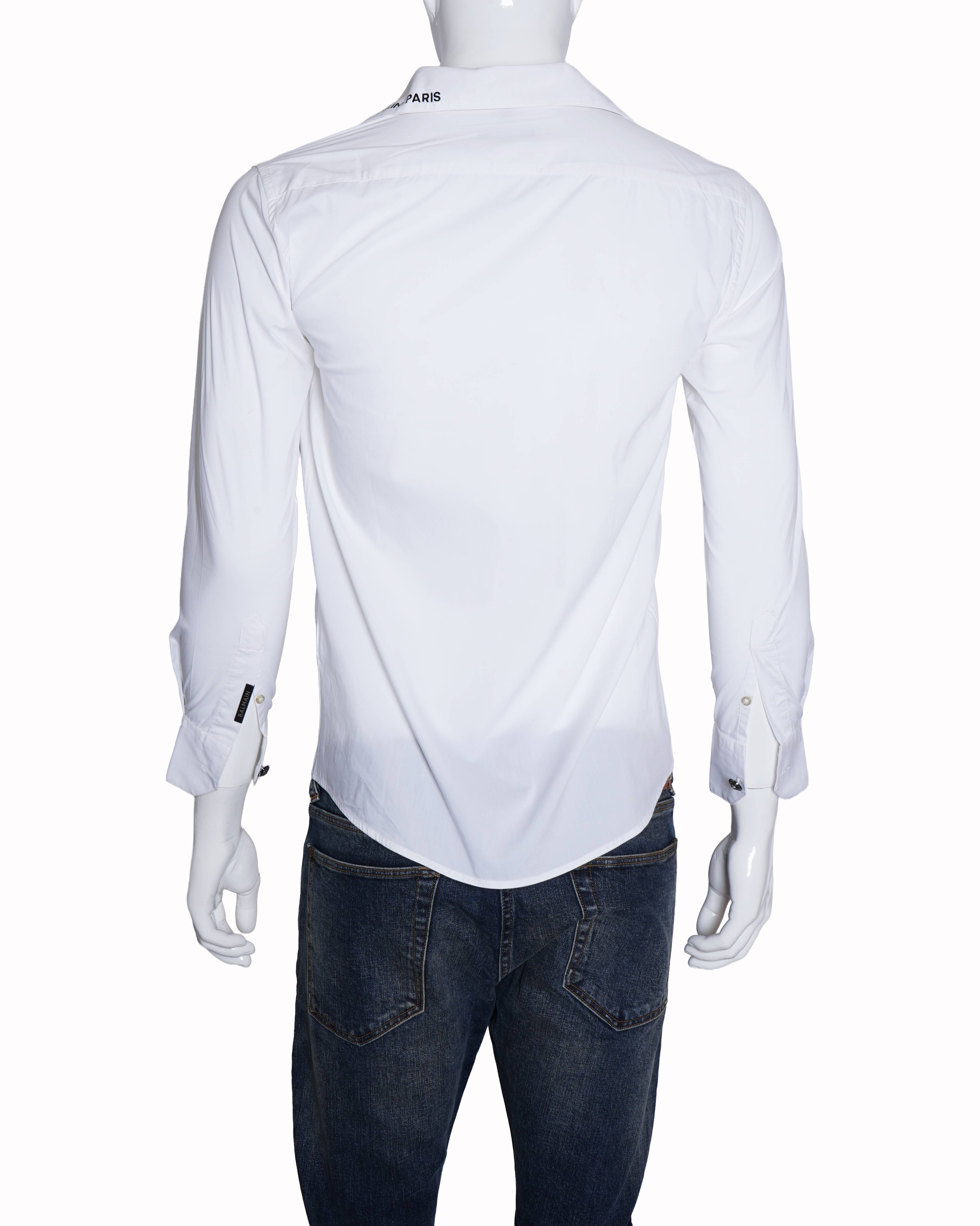 Balmain Men's Button Down Shirt In White