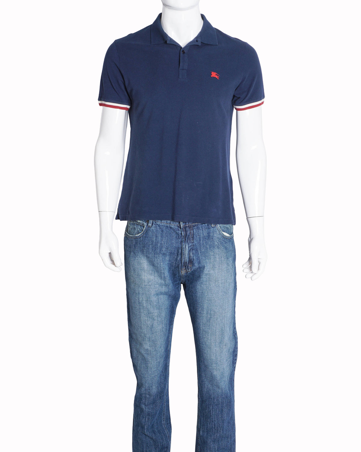 Burberry Vintage Navy Blue Cotton Polo T-Shirt