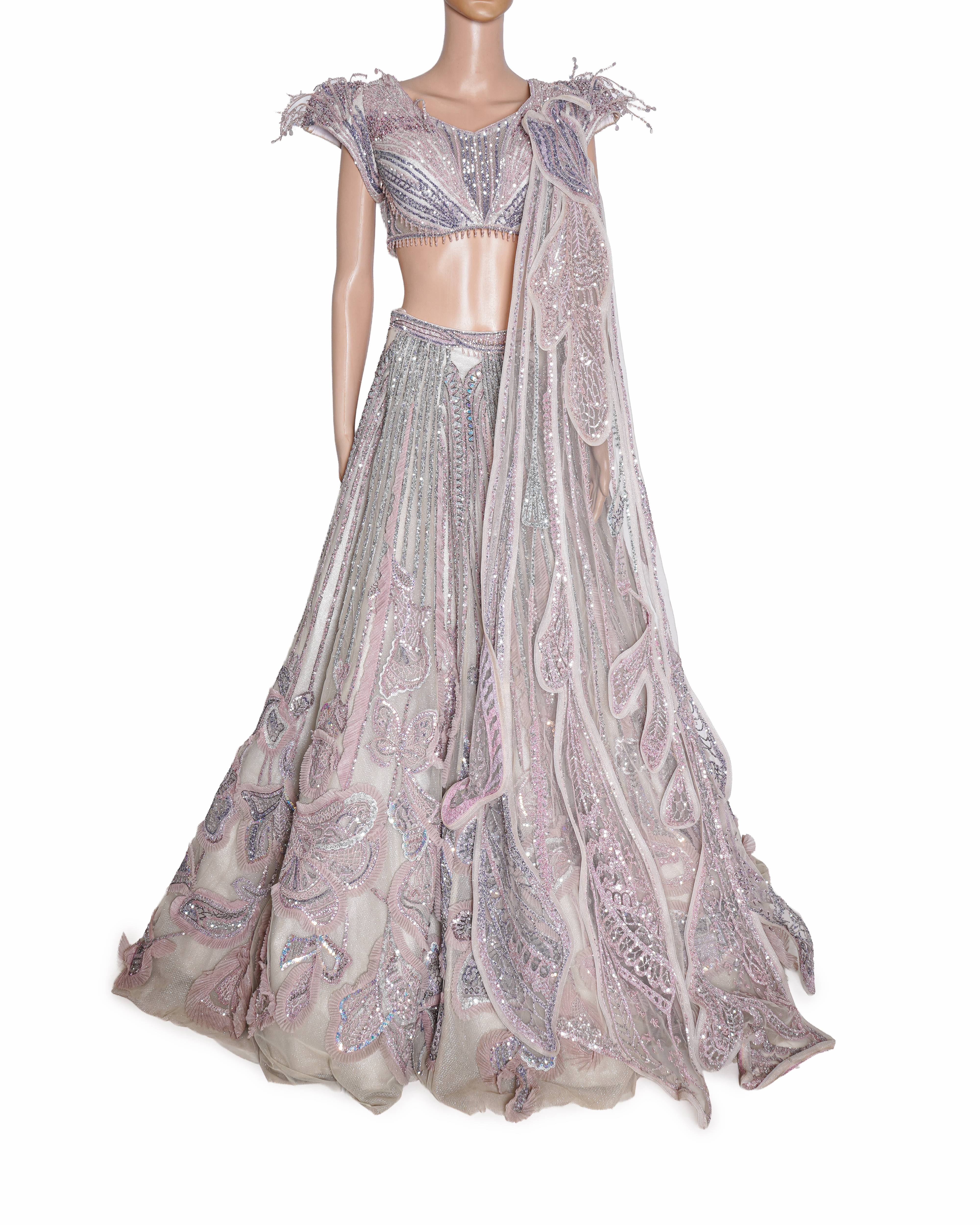 Sulakshana Monga Lilac Net Embellished Lehenga Set