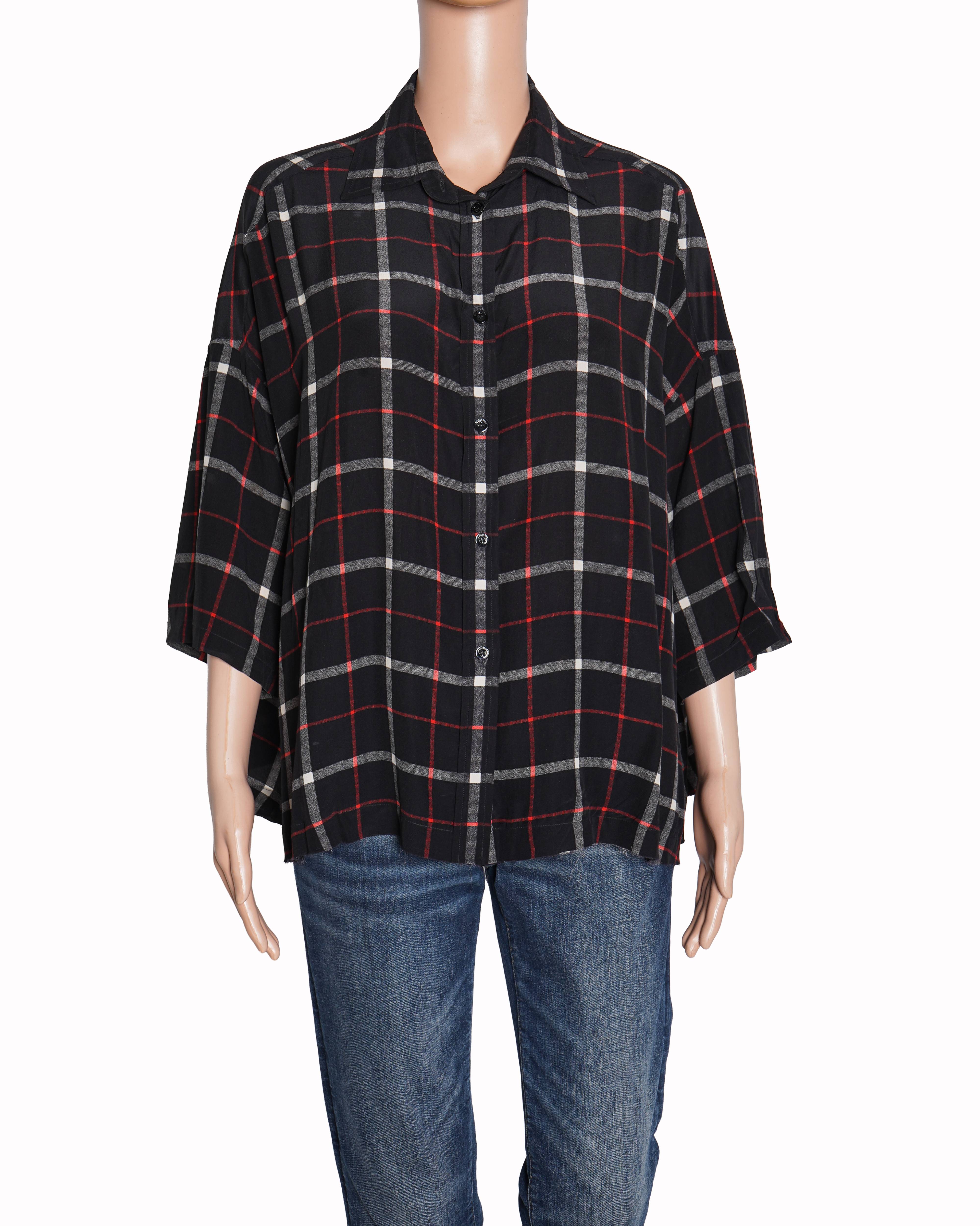 Balenciaga Oversized Multi-Check Shirt