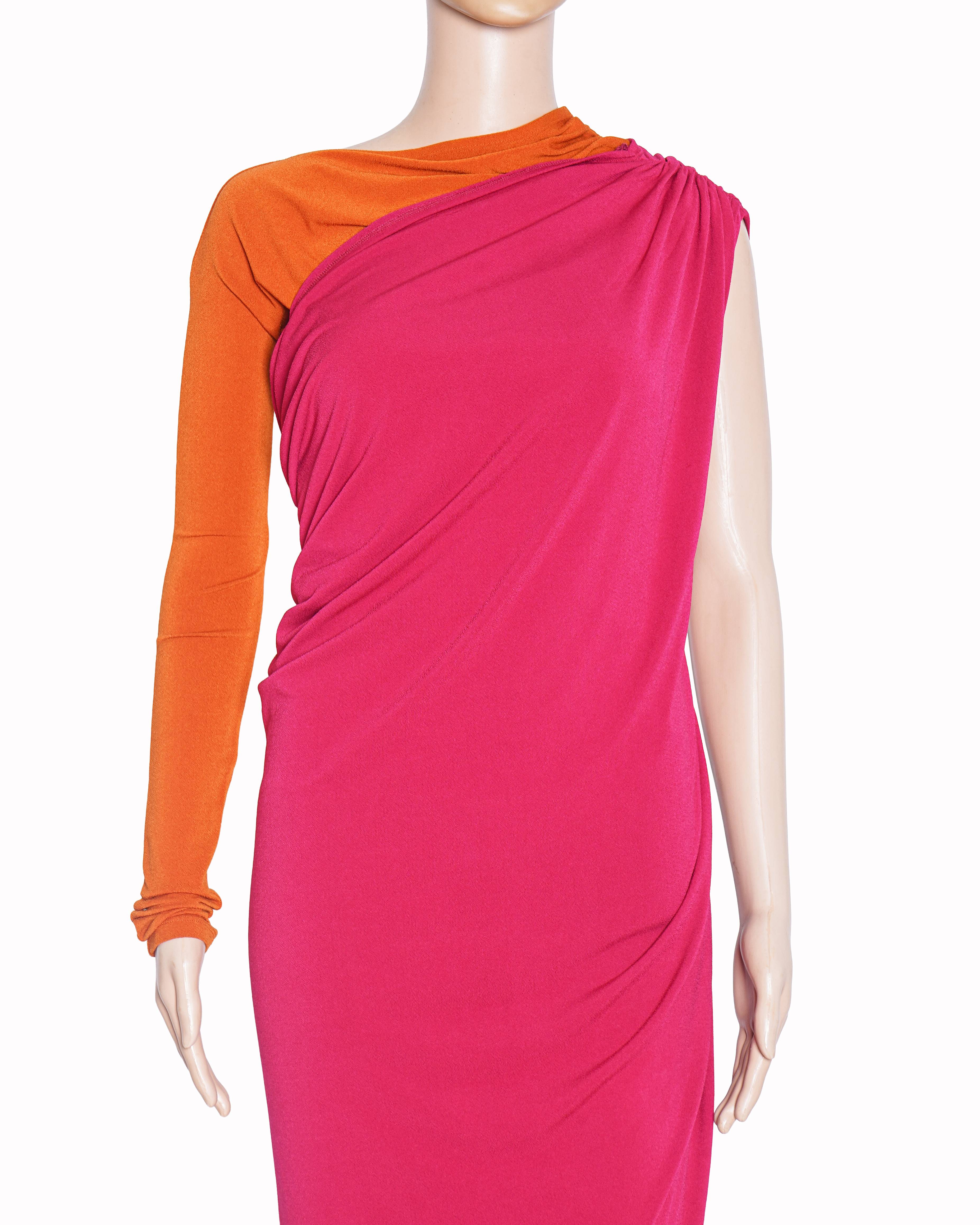 Tarun Tahiliani Pink & Orange Draped Dress