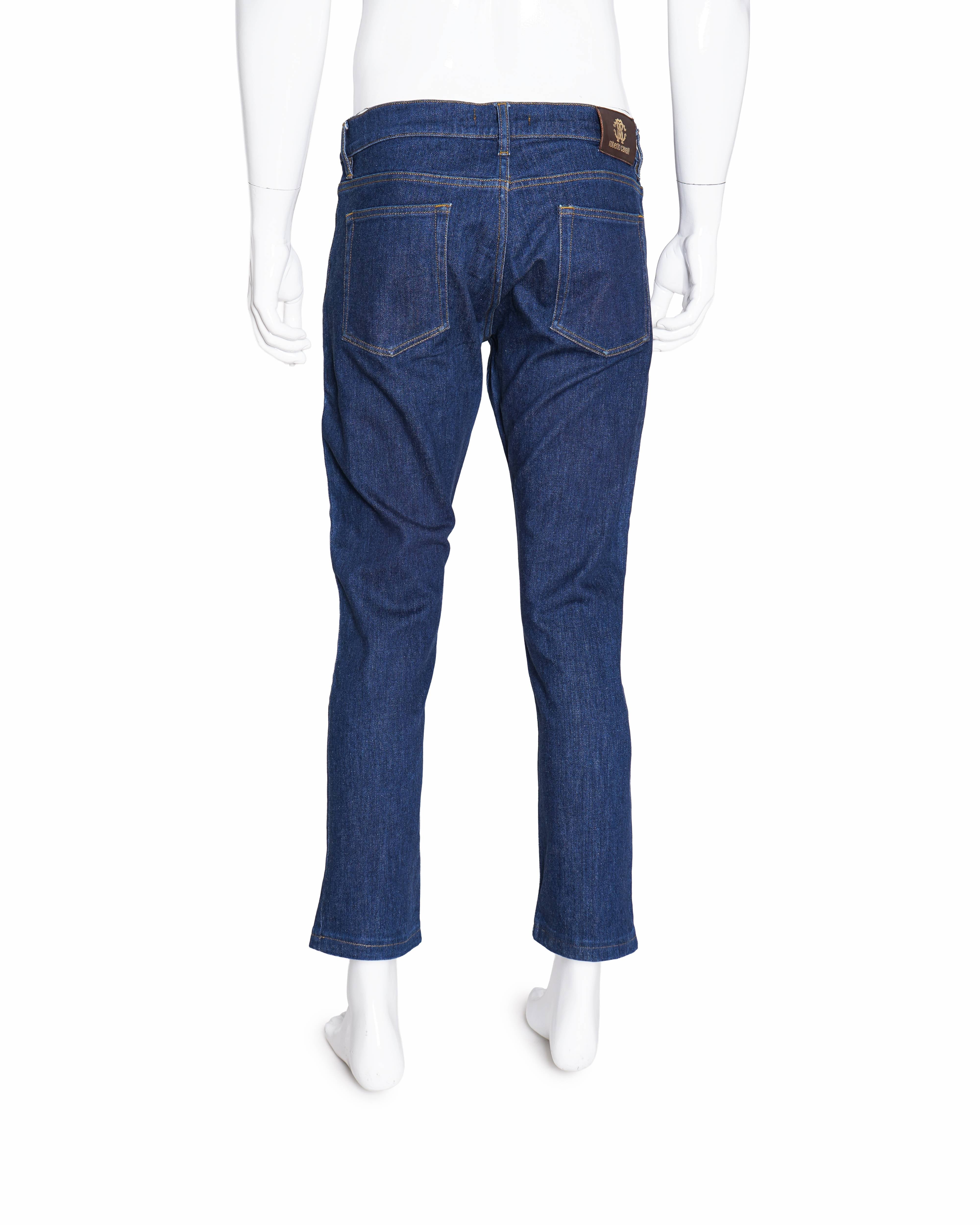 Roberto Cavalli Men's Dark Indigo Straight-Leg Jeans