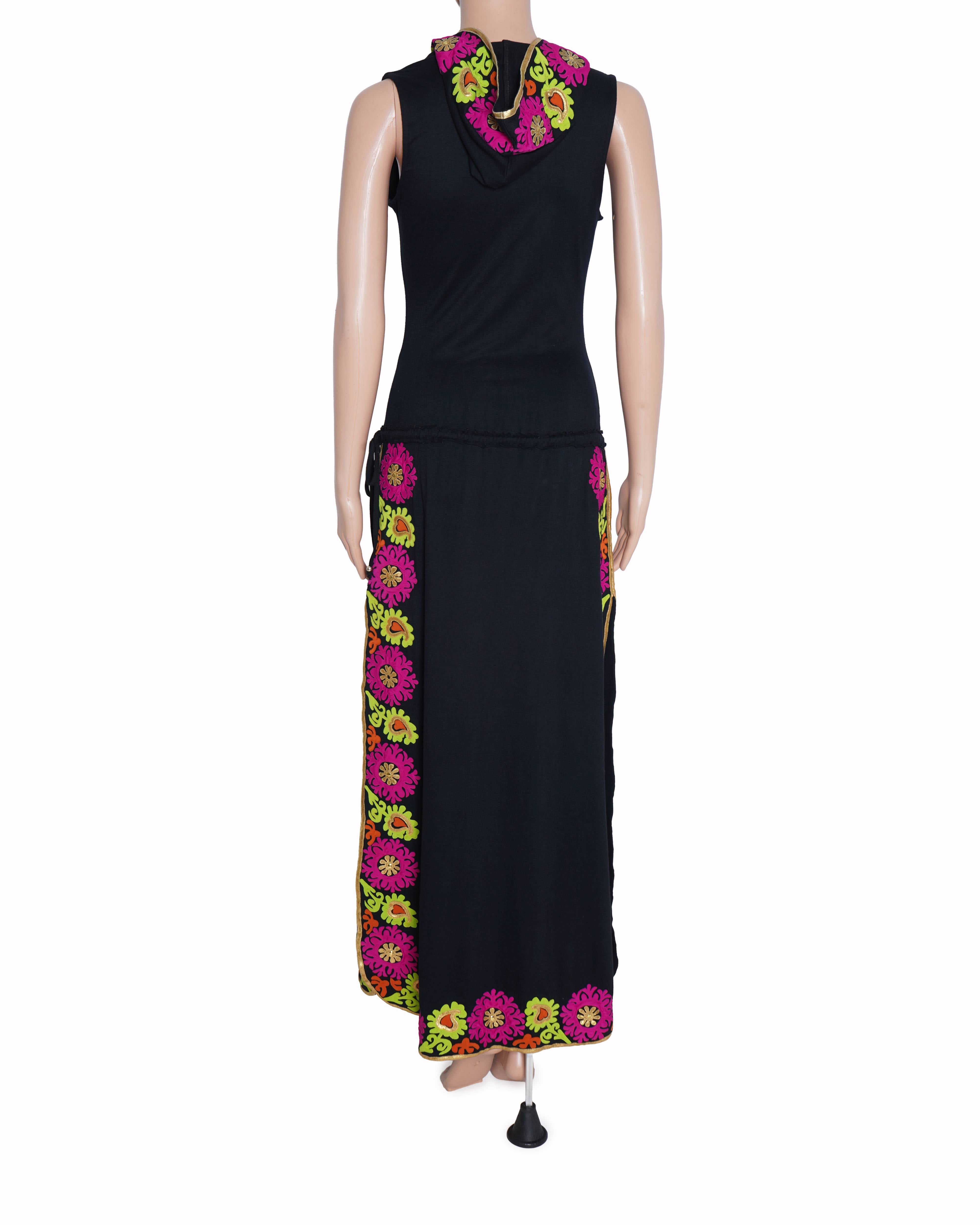 Vintage Malini Ramani floral halter neck dress