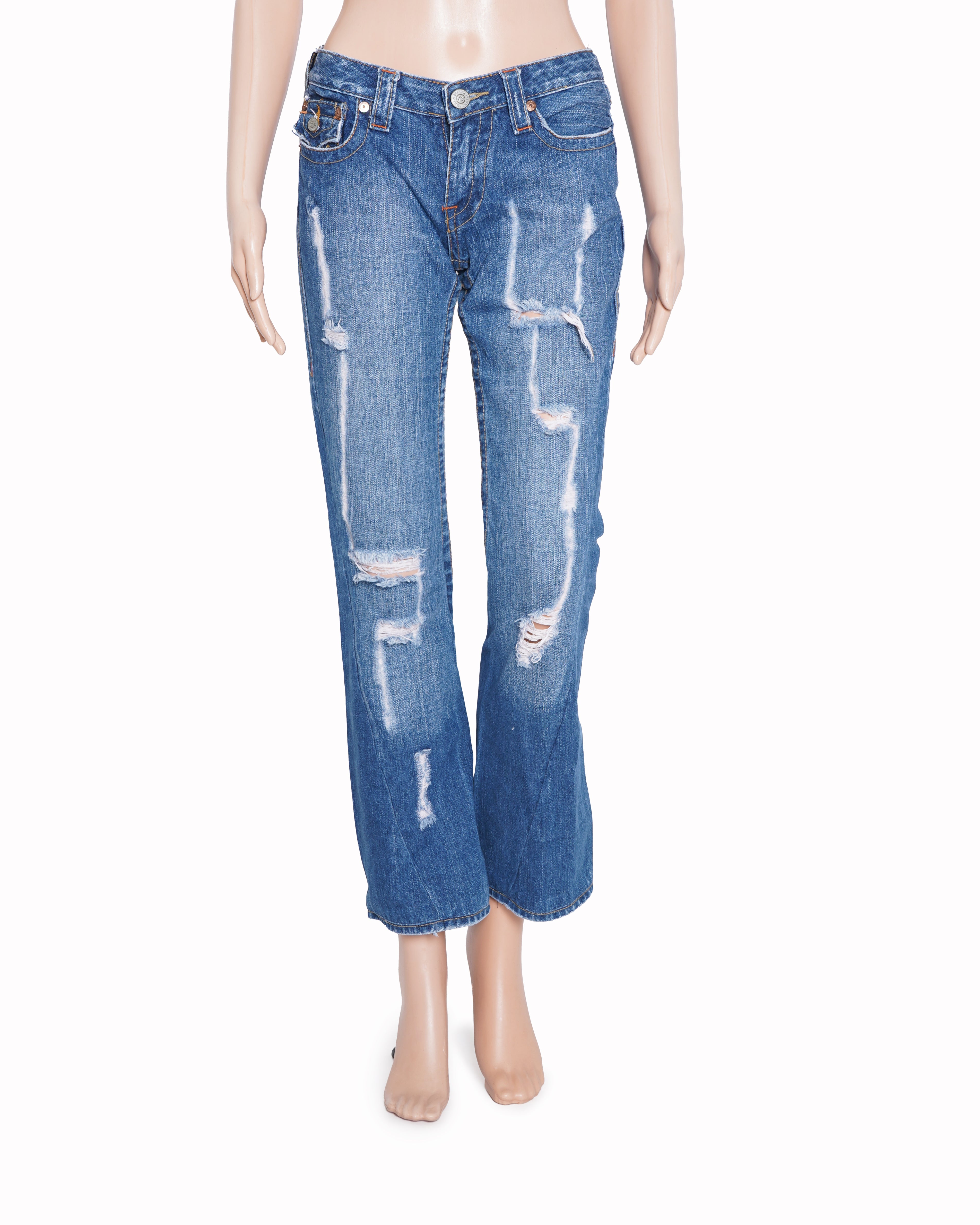 True Religion
Indigo blue patterened ribbed jeans