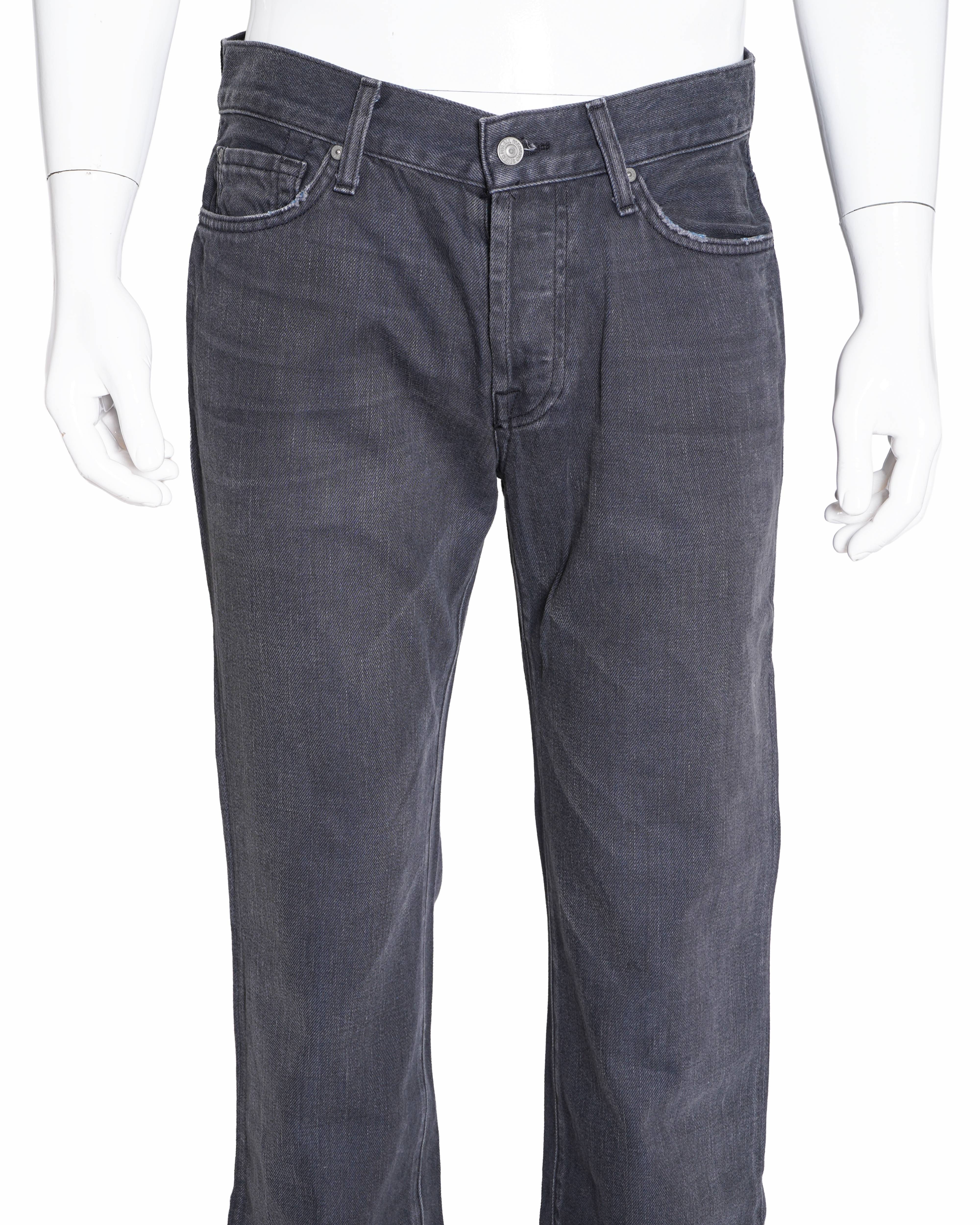 7 For All Mankind Men's Standard Dark Grey Straight Jeans