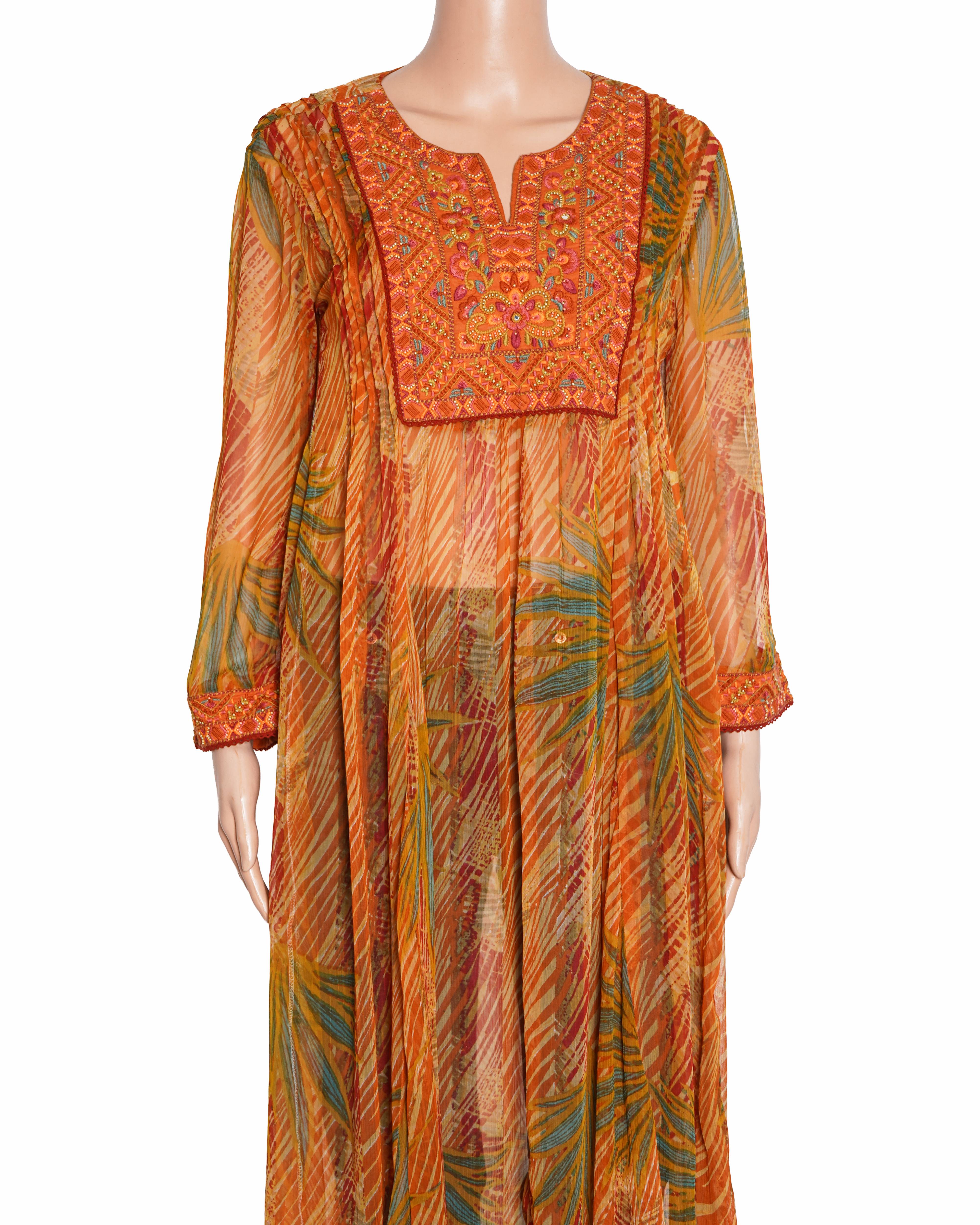 Ritu Kumar orange printed Dress