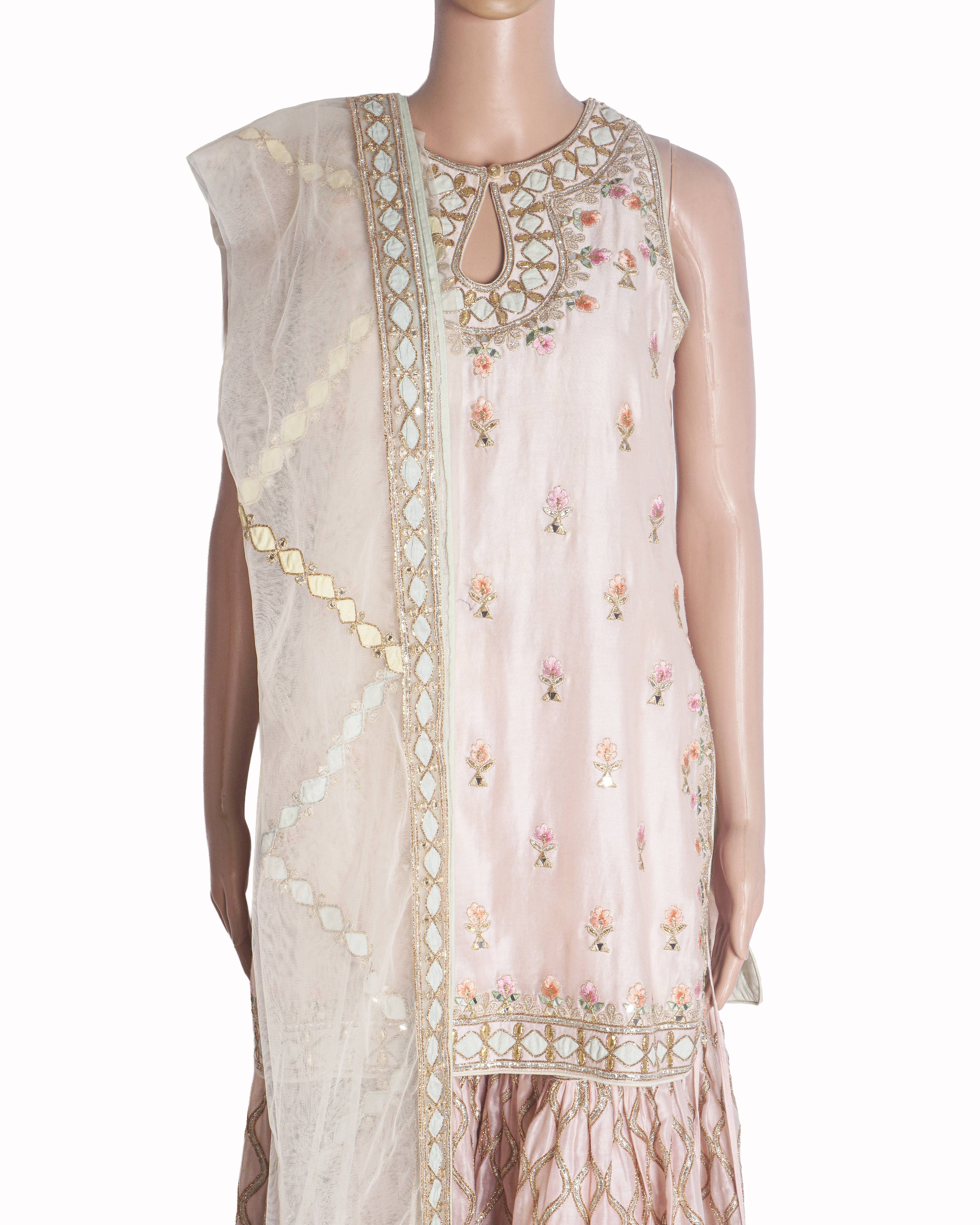 Tamanna Punjabi Kapoor Blush Pink Embroidered Sharara Set