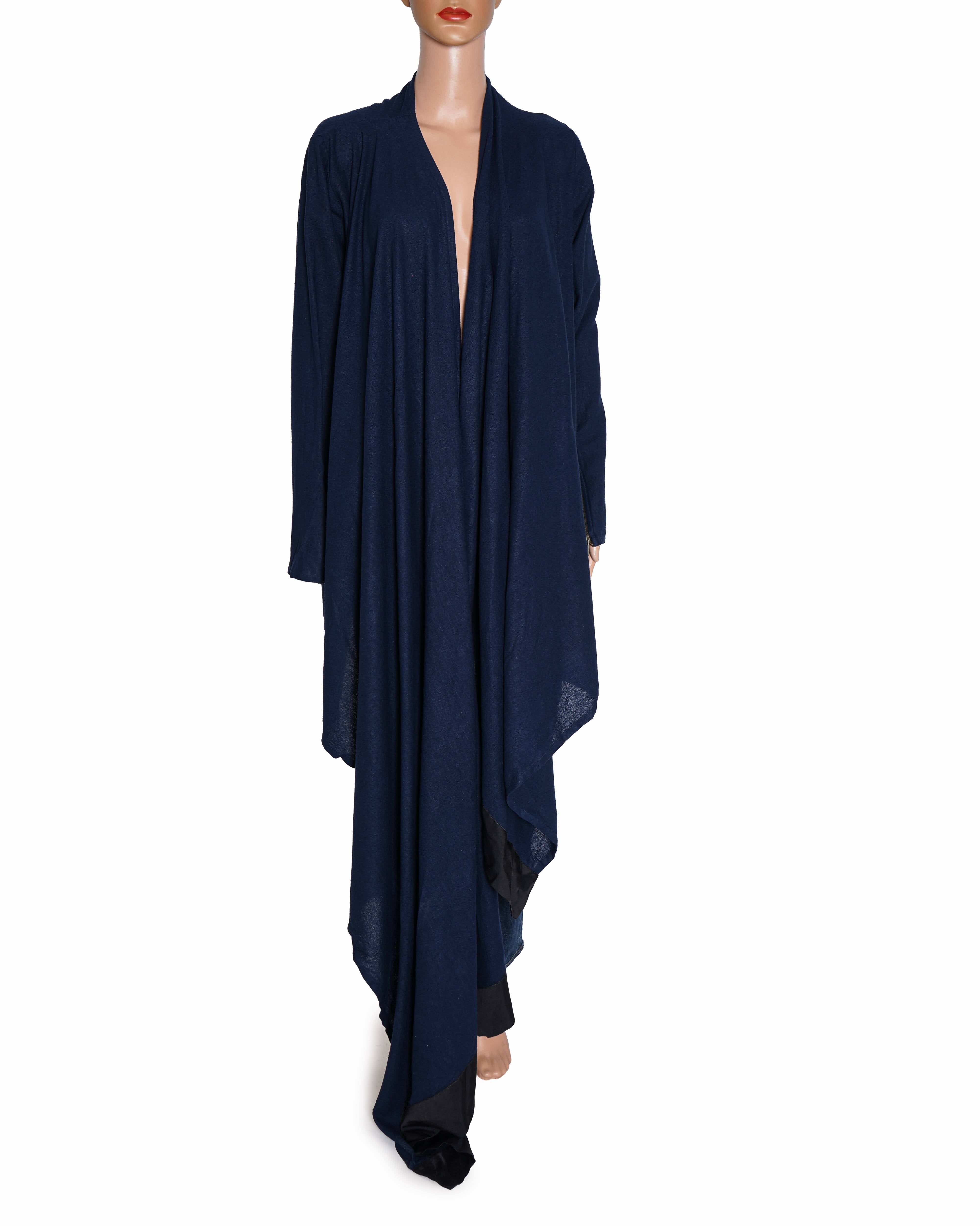 Payal Khandwala Indigo Silk Cape