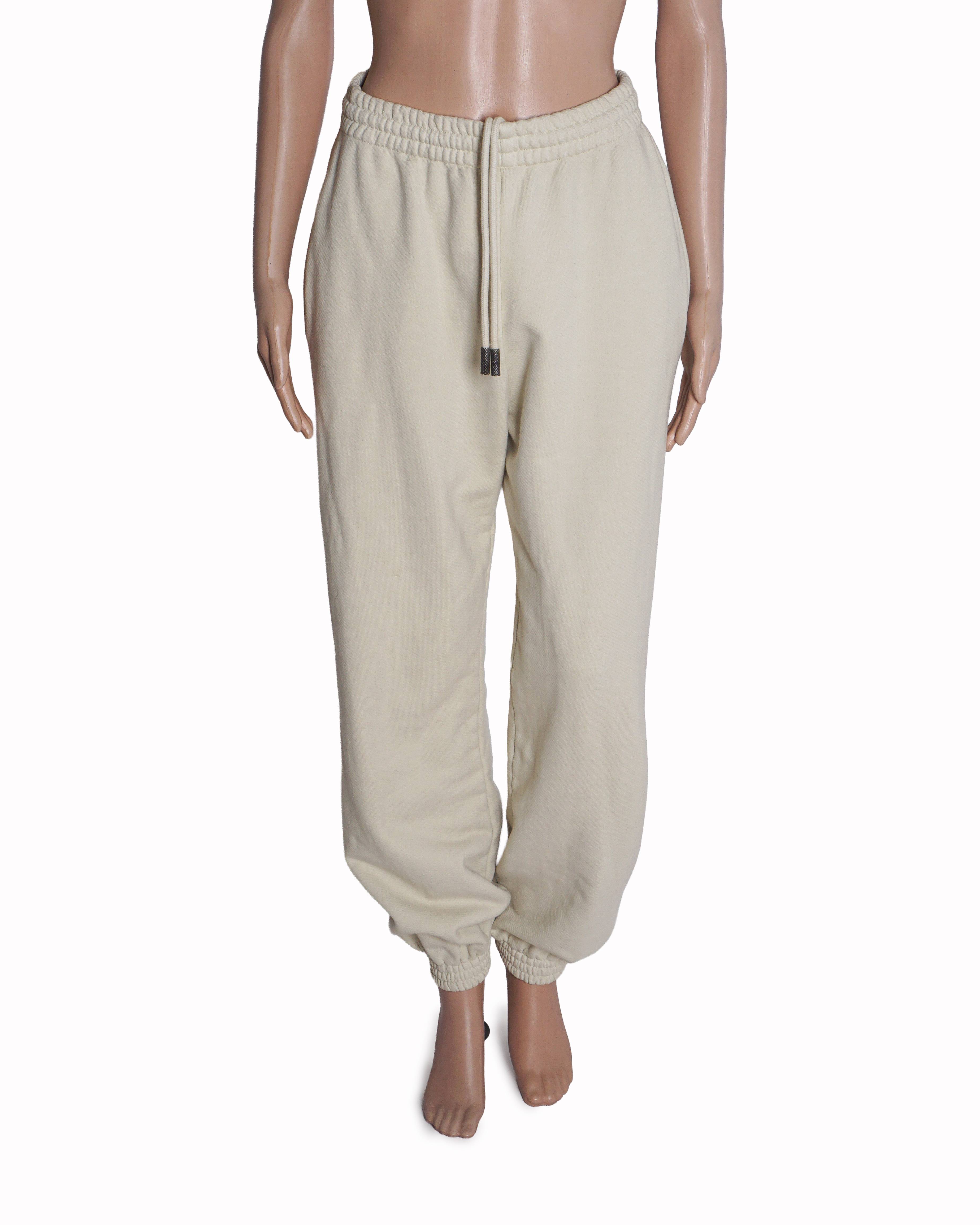 Off-White Cream Diagonal Stripe Sweatpants