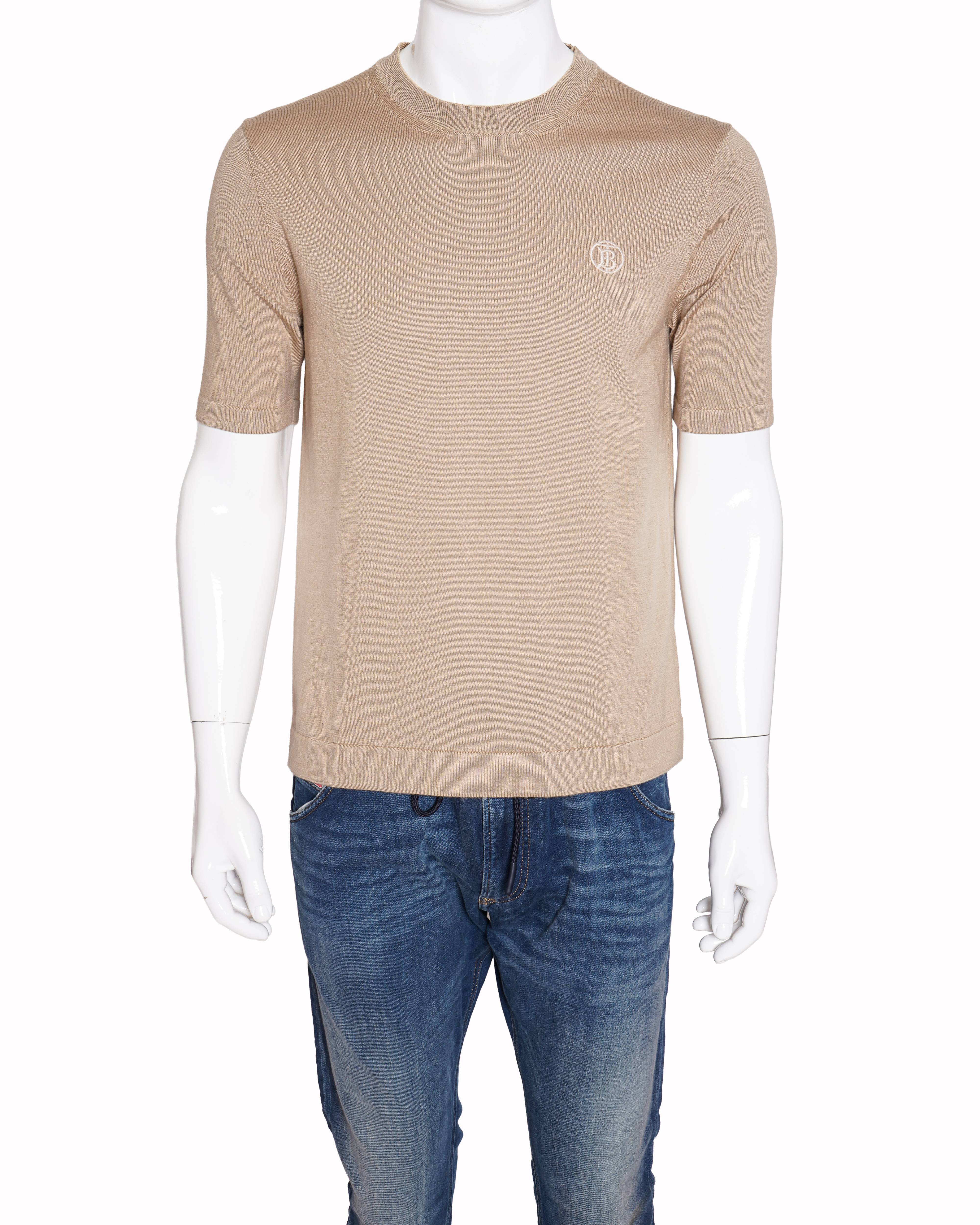 Burberry Knit T-shirt Men's In Beige