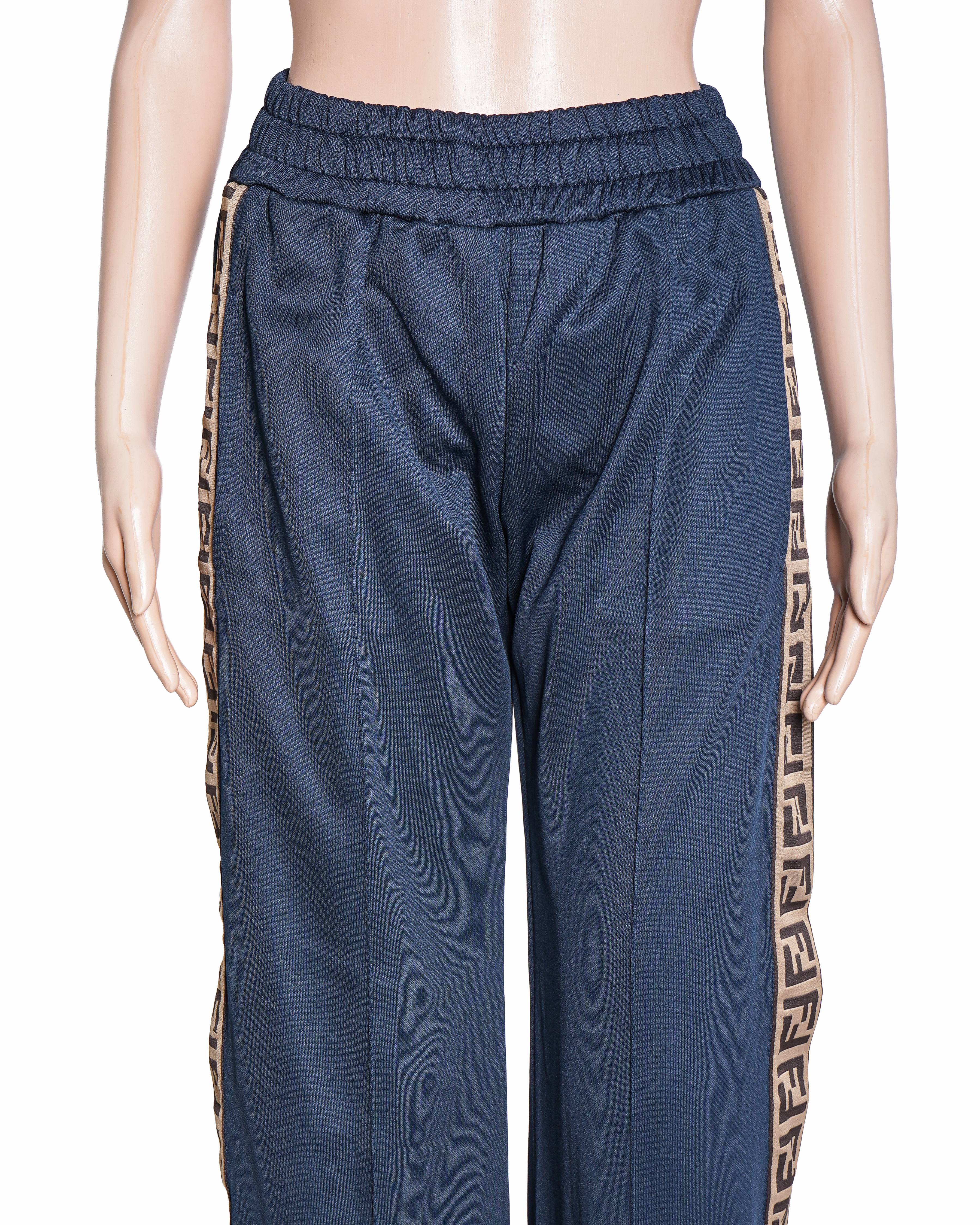 Fendi FF Logo Tape Wide-Leg Trousers
