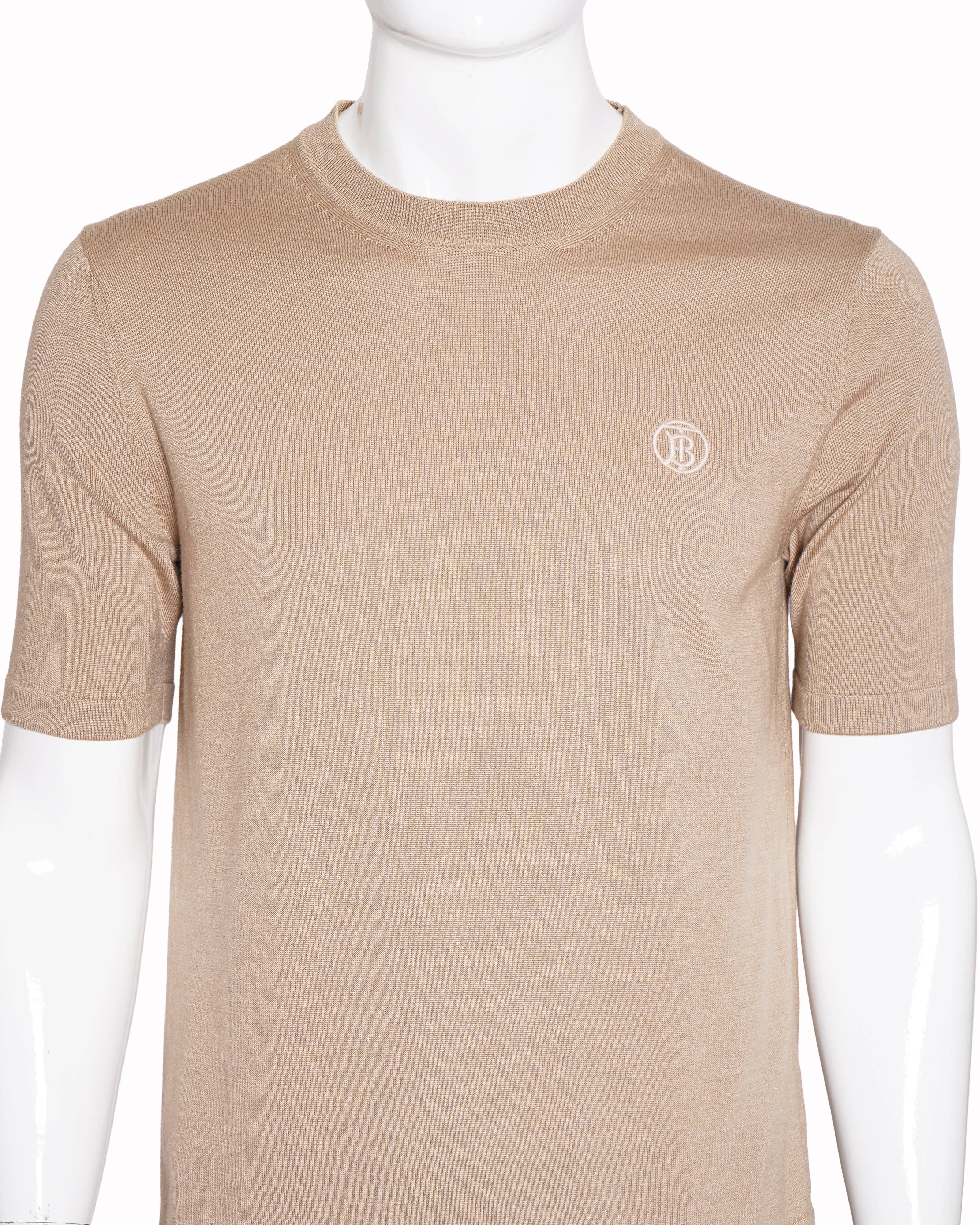Burberry Knit T-shirt Men's In Beige
