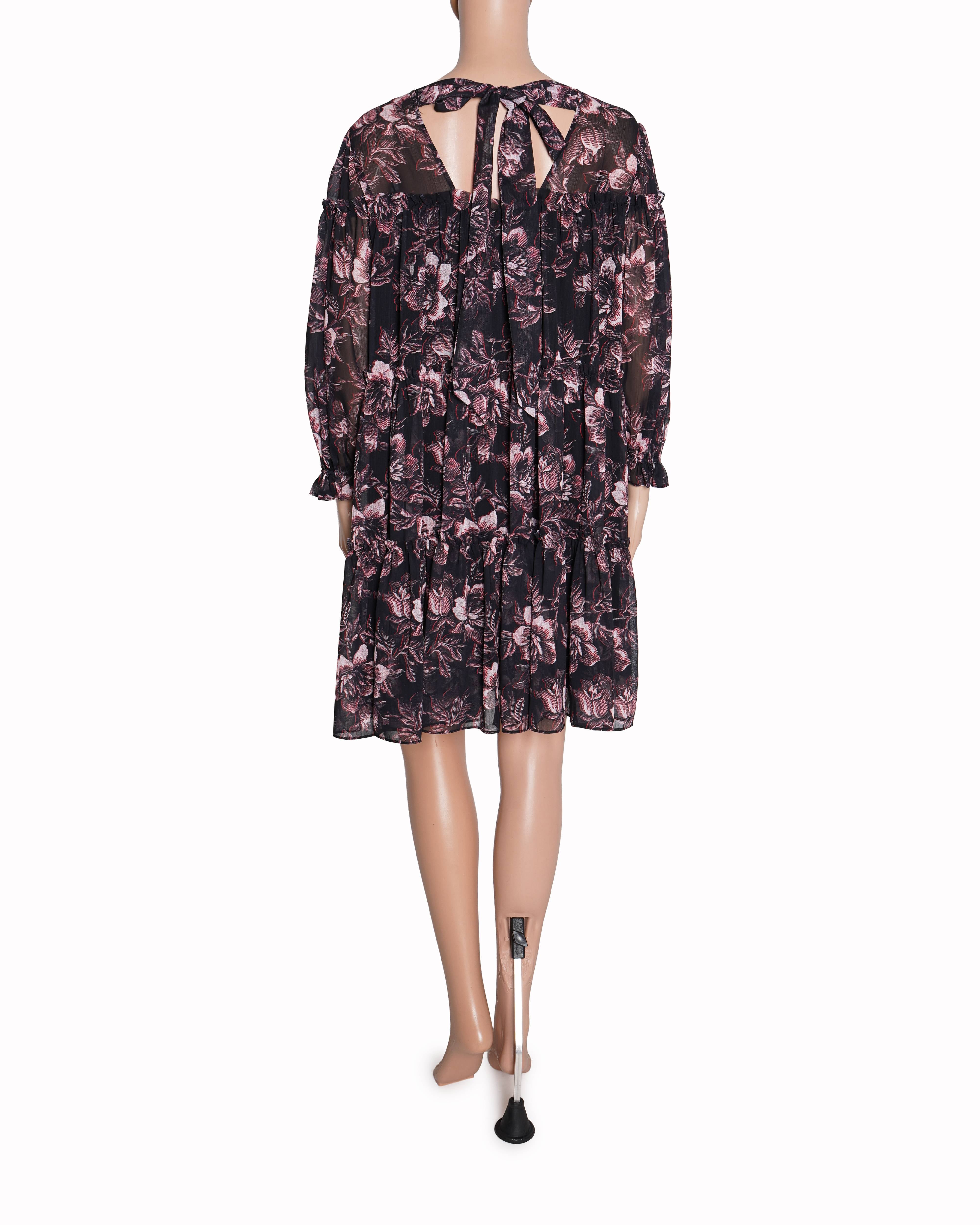 New Ted Baker Barnabe Tiered Printed Mini Swing Dress