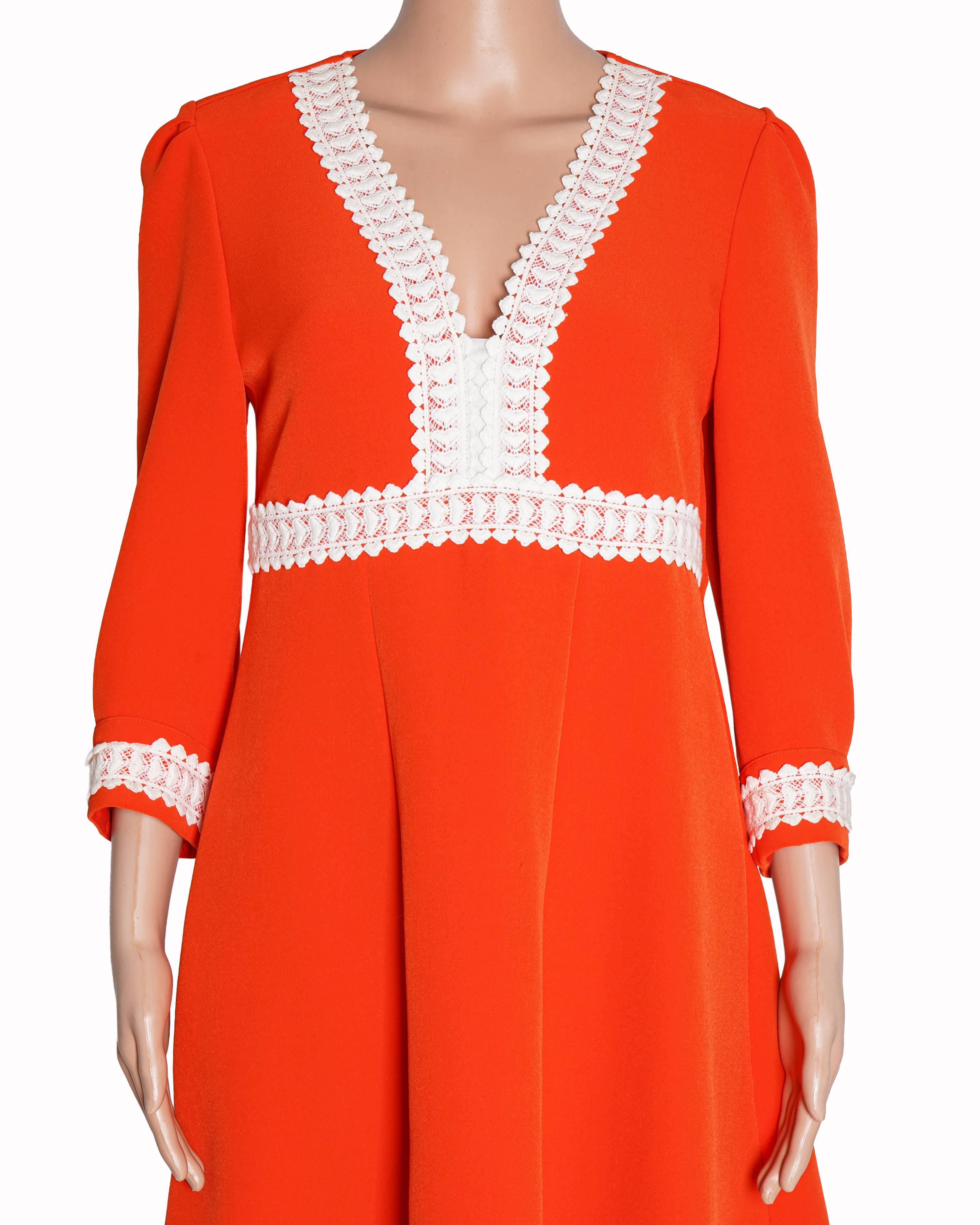 Maje Mini Dress WIth White Lace Detailing